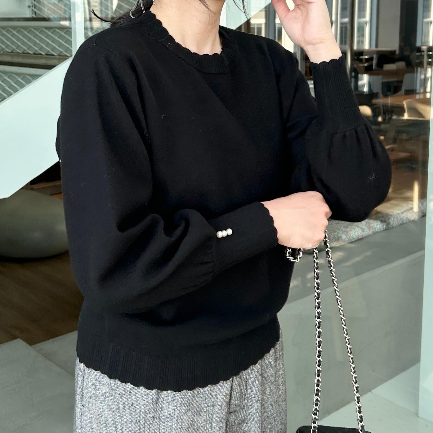 Couture broach「【洗える/スカラデザイン】パフスリーブ ニット」|ニット・セーター|