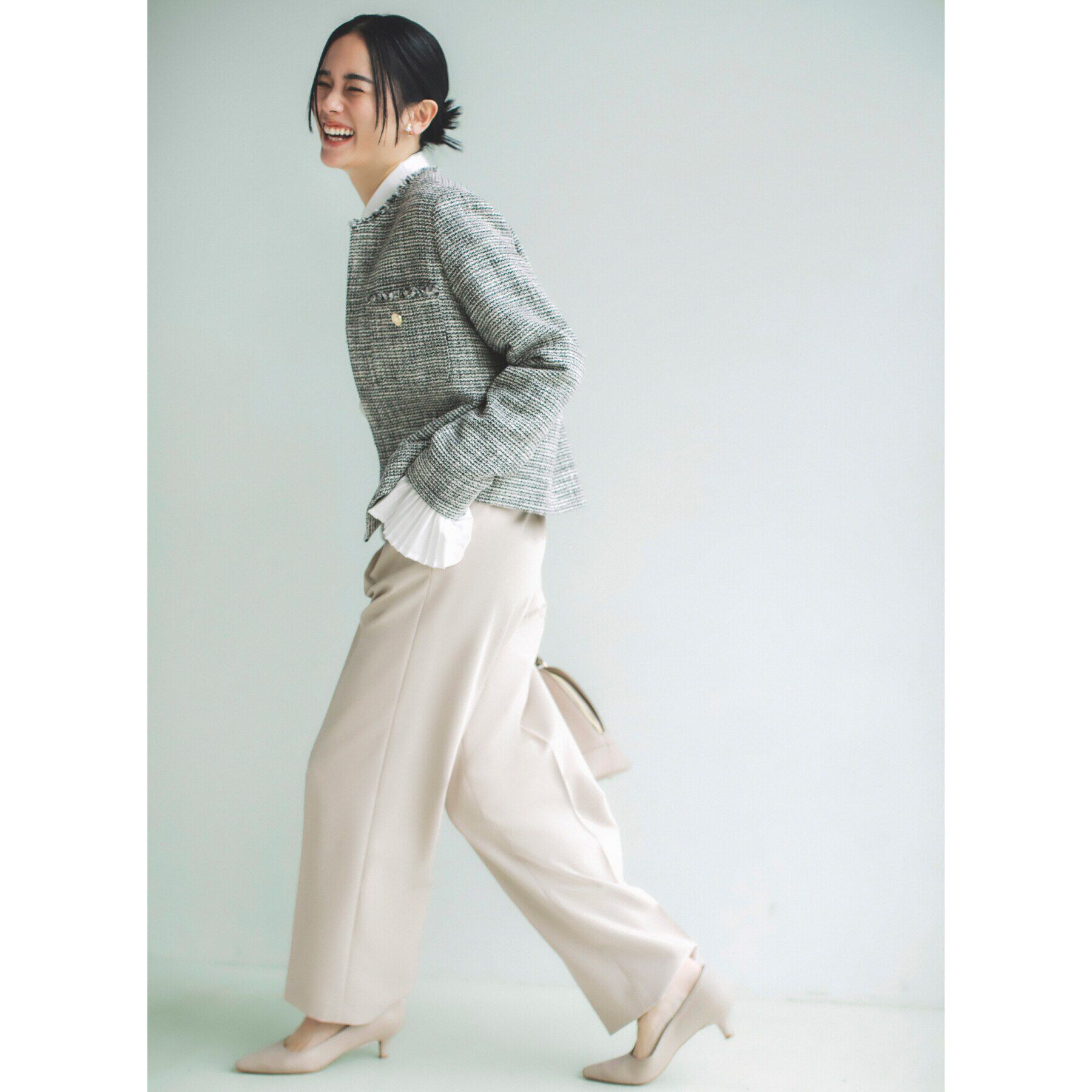 THE SHOP TK「【汚れ防止／シワになりにくい／セレモニー／通勤】ダブルクロスワイドパンツ／洗える／サスティナブル」|その他|