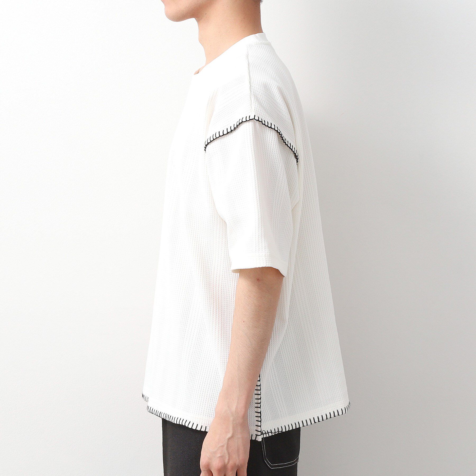 THE SHOP TK「ステッチ刺繍半袖Tシャツ ビックシルエット」|Tシャツ・カットソー|