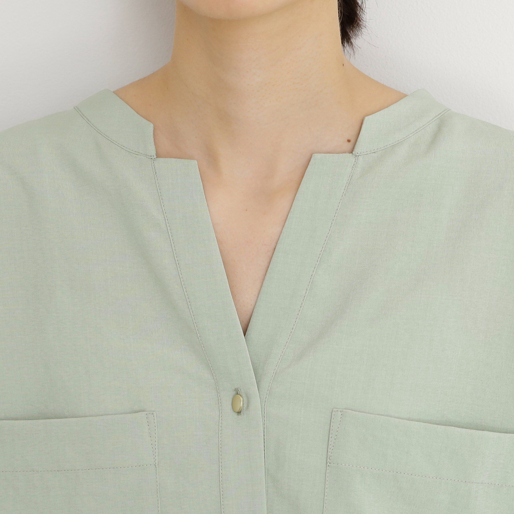 THE SHOP TK「ダブルポケット5分袖シャツ/体型カバー／洗濯機OK」|シャツ・ブラウス|