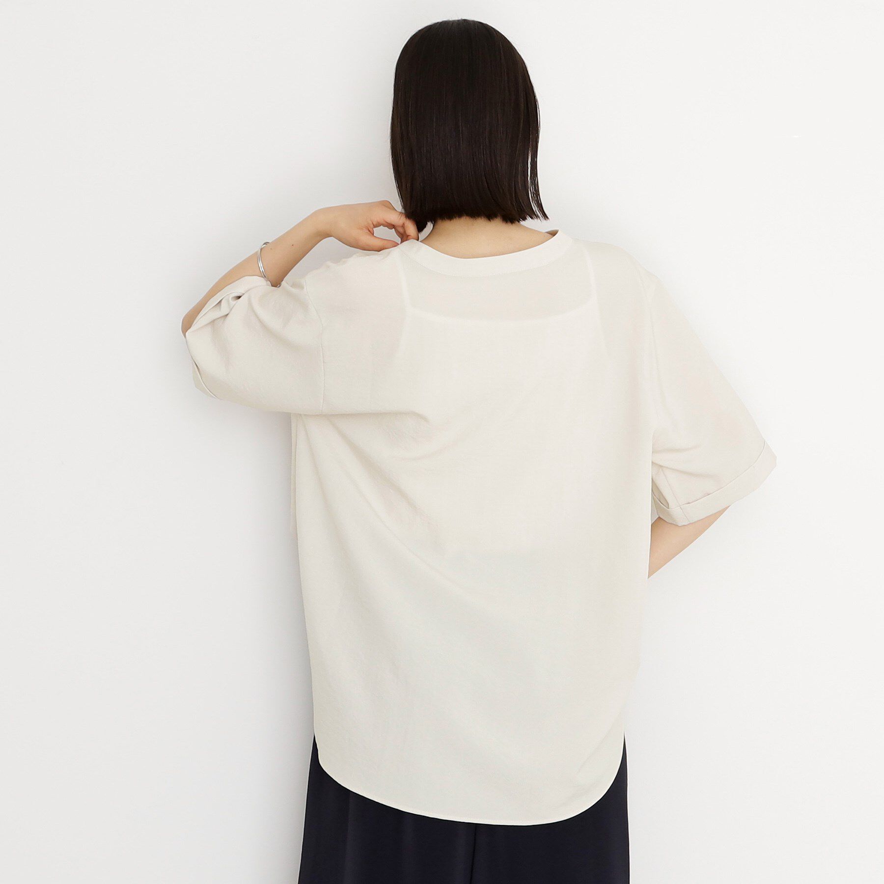 THE SHOP TK「ダブルポケット5分袖シャツ/体型カバー／洗濯機OK」|シャツ・ブラウス|