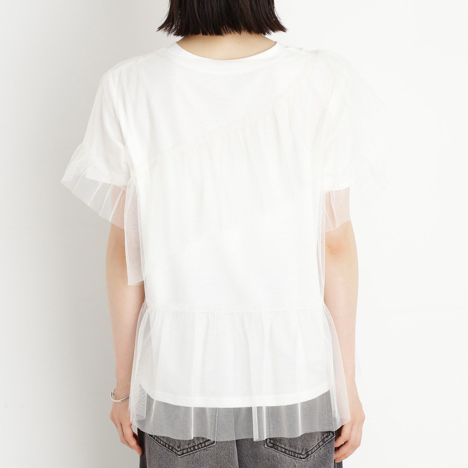 THE SHOP TK「【セットアイテム】チュール&times;ロゴTシャツ/洗える」|Tシャツ・カットソー|