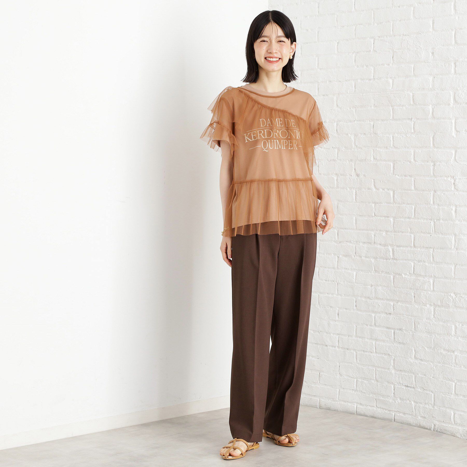 THE SHOP TK「【セットアイテム】チュール&times;ロゴTシャツ/洗える」|Tシャツ・カットソー|