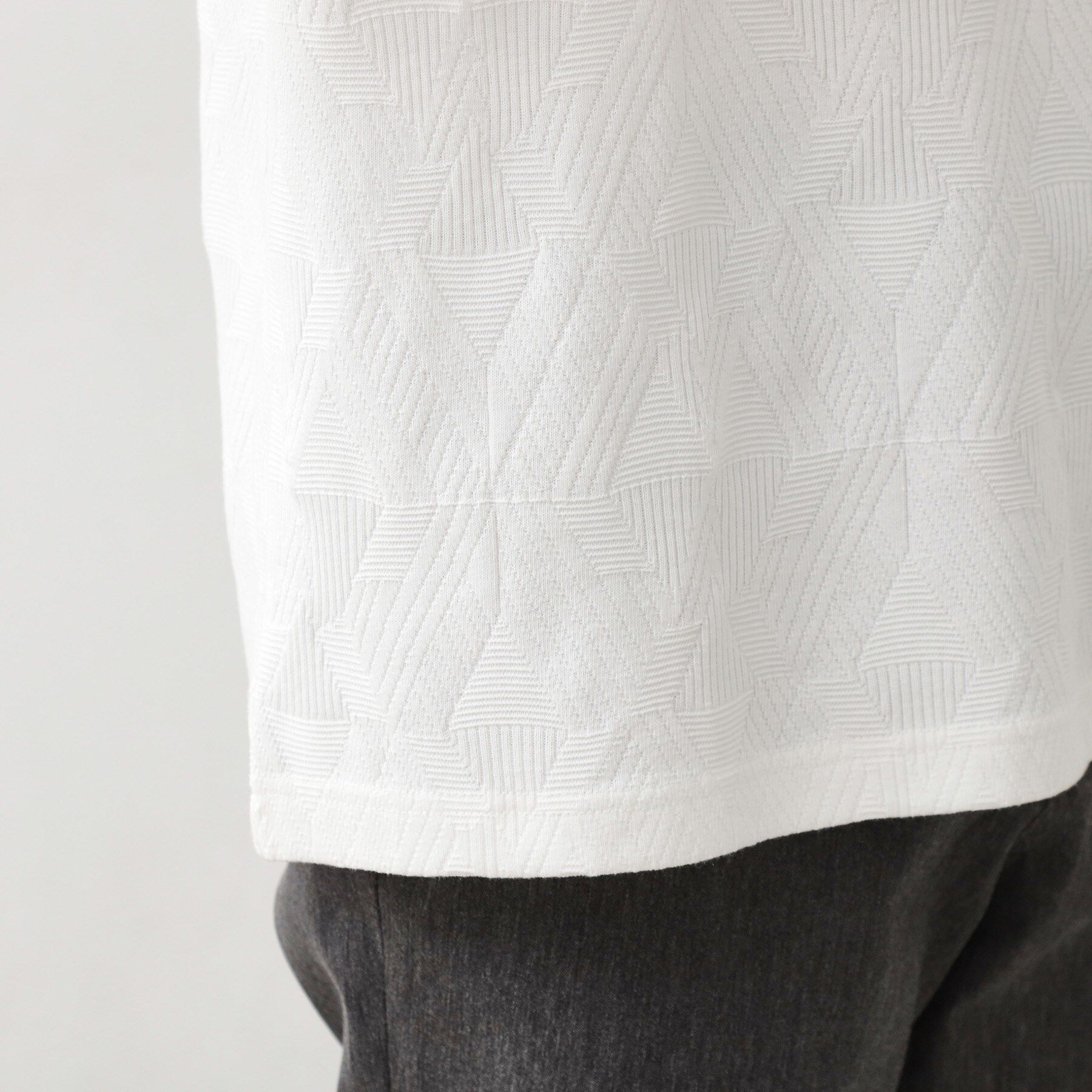 THE SHOP TK「パターンジャカード半袖Tシャツ【洗濯機OK】」|Tシャツ・カットソー|