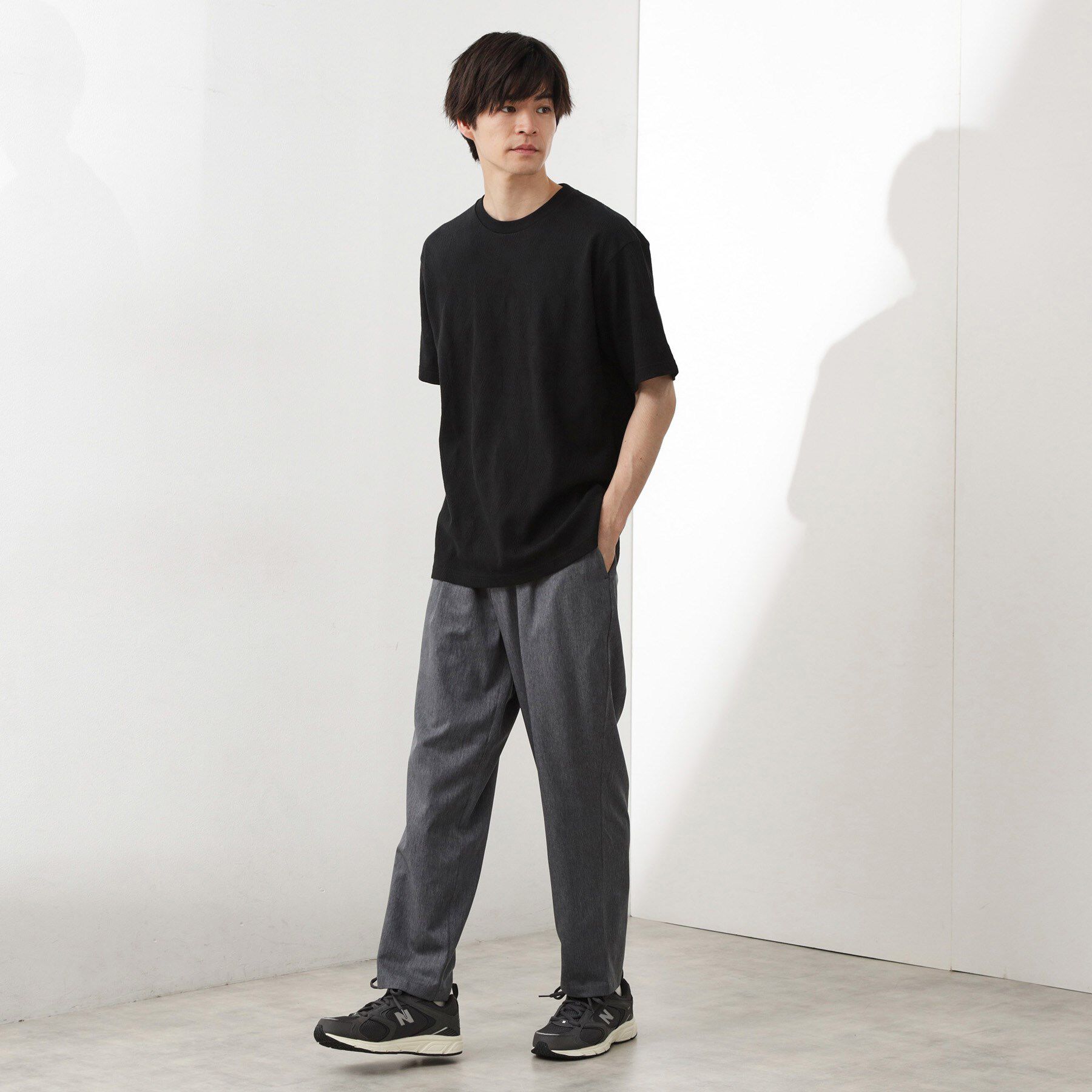 THE SHOP TK「パターンジャカード半袖Tシャツ【洗濯機OK】」|Tシャツ・カットソー|