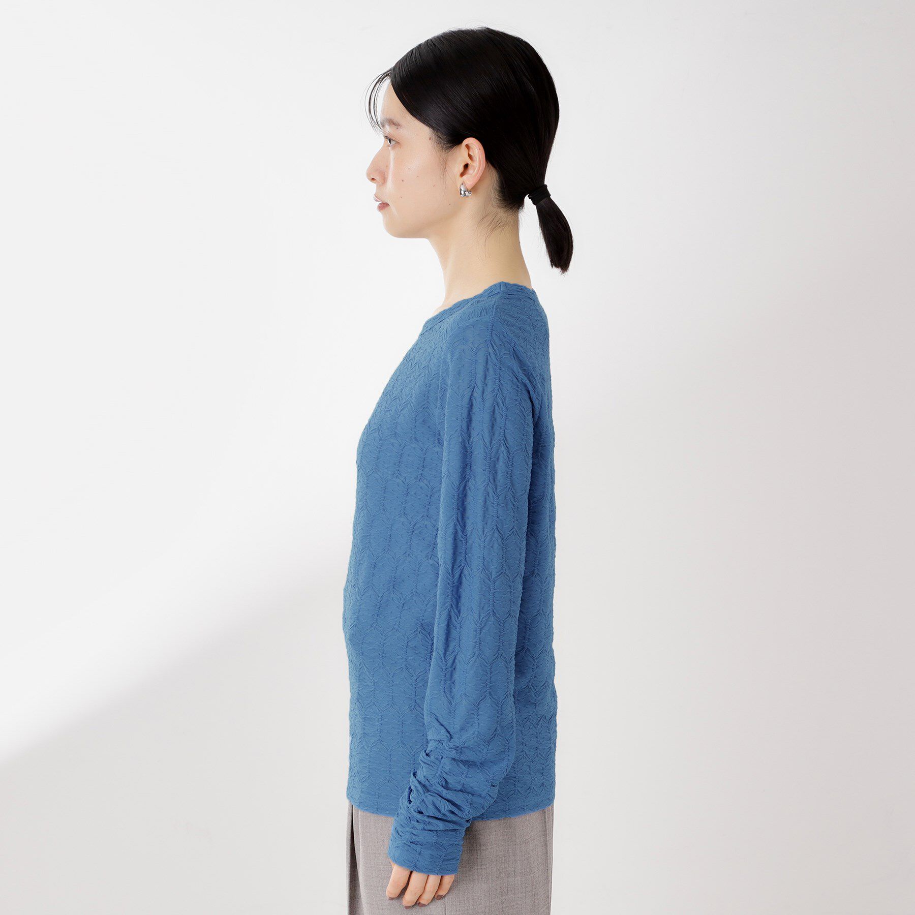 THE SHOP TK「ウェーブシアー袖クシュプルオーバー【洗濯機OK】」|Tシャツ・カットソー|