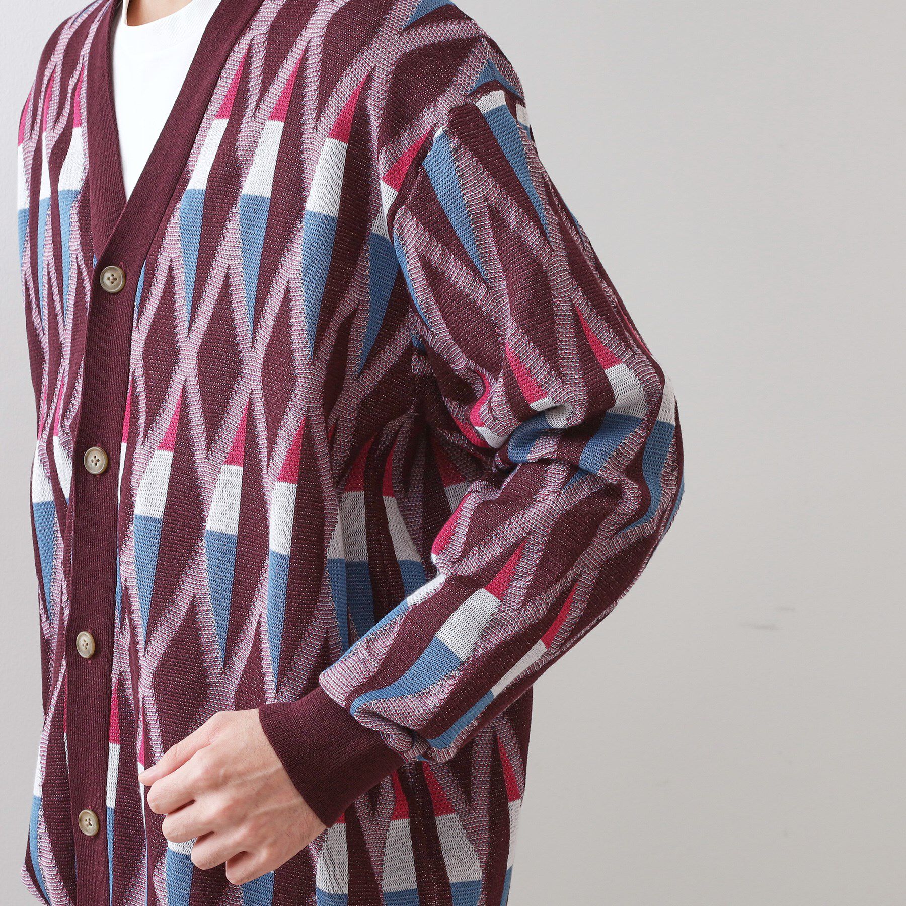 THE SHOP TK「【季節の変わり目に活躍】ニットカーディガン 選べる2デザイン(柄&無地)/洗濯機OK」|カーディガン|