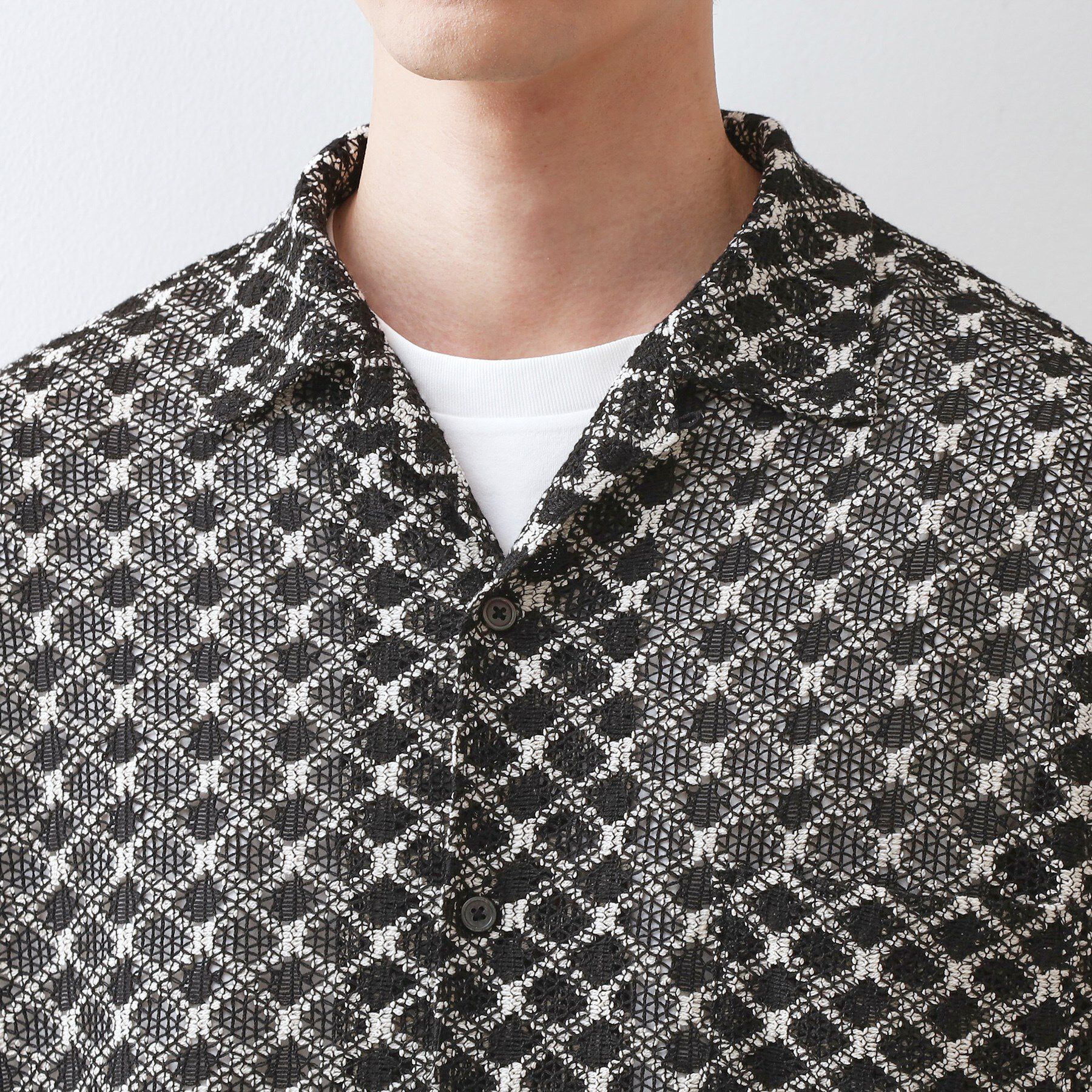 THE SHOP TK「クラフトレース半袖シャツ 【洗濯機OK】」|シャツ・ブラウス|