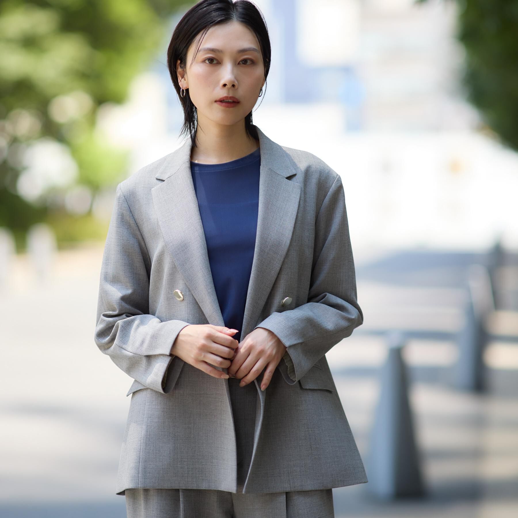 THE SHOP TK「【今羽織るなら】ダブルブレストジャケット【セットアップ可/洗える】」|テーラードジャケット|