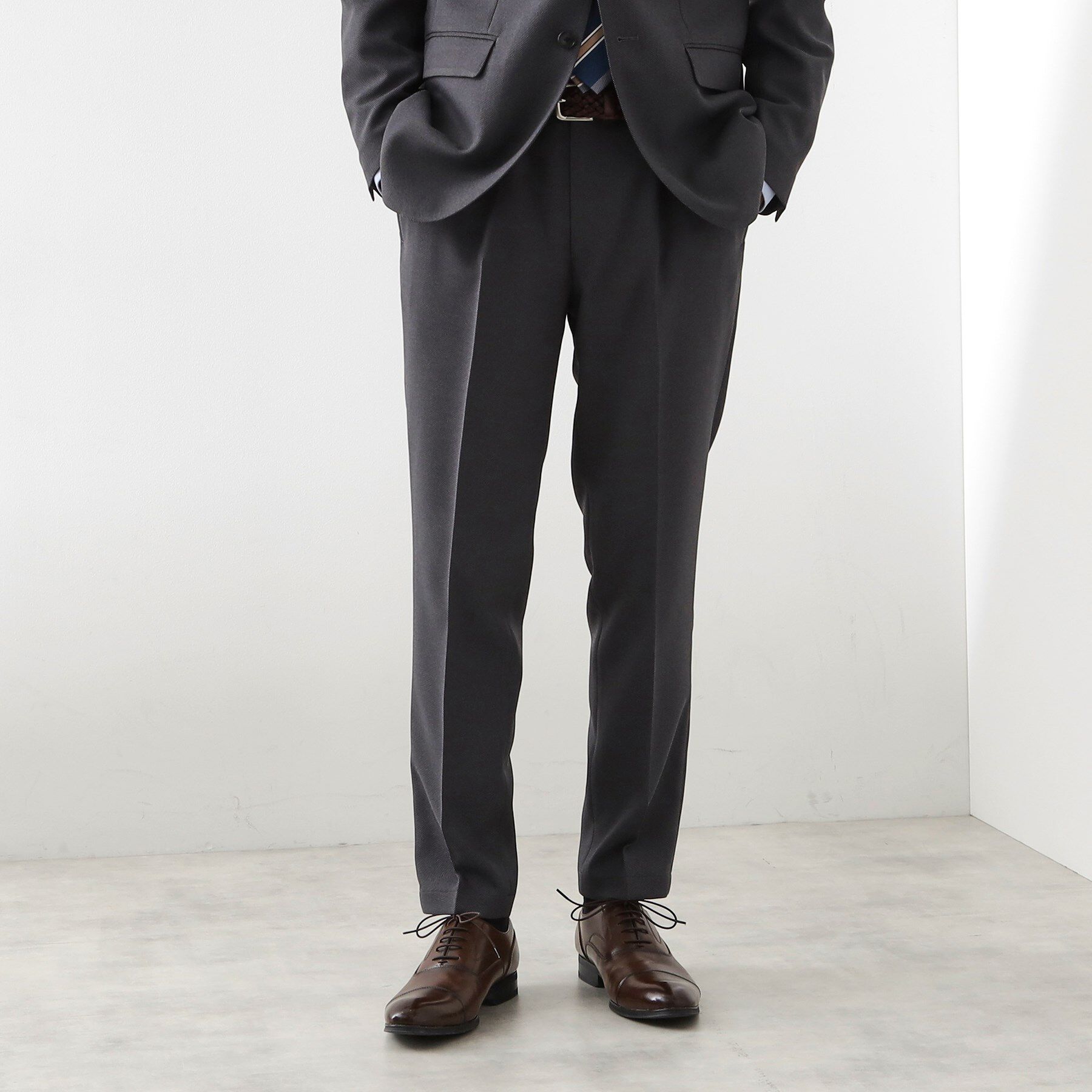 THE SHOP TK「バーズアイスラックス 【洗濯機OK/セットアップ可】」|その他|チャコールグレー(0