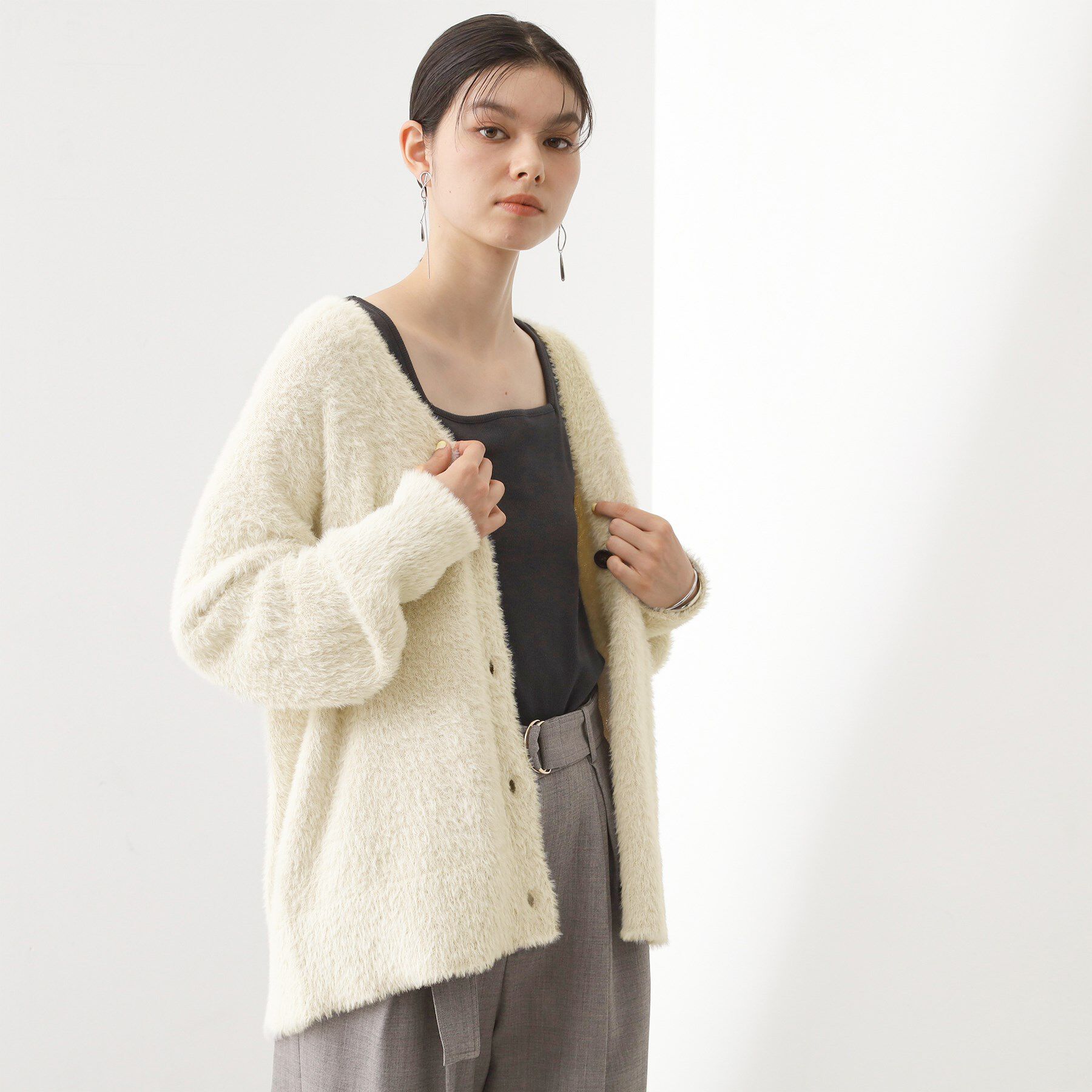 THE SHOP TK「【ふわふわあったか】フェザーカーディガン」|カーディガン|