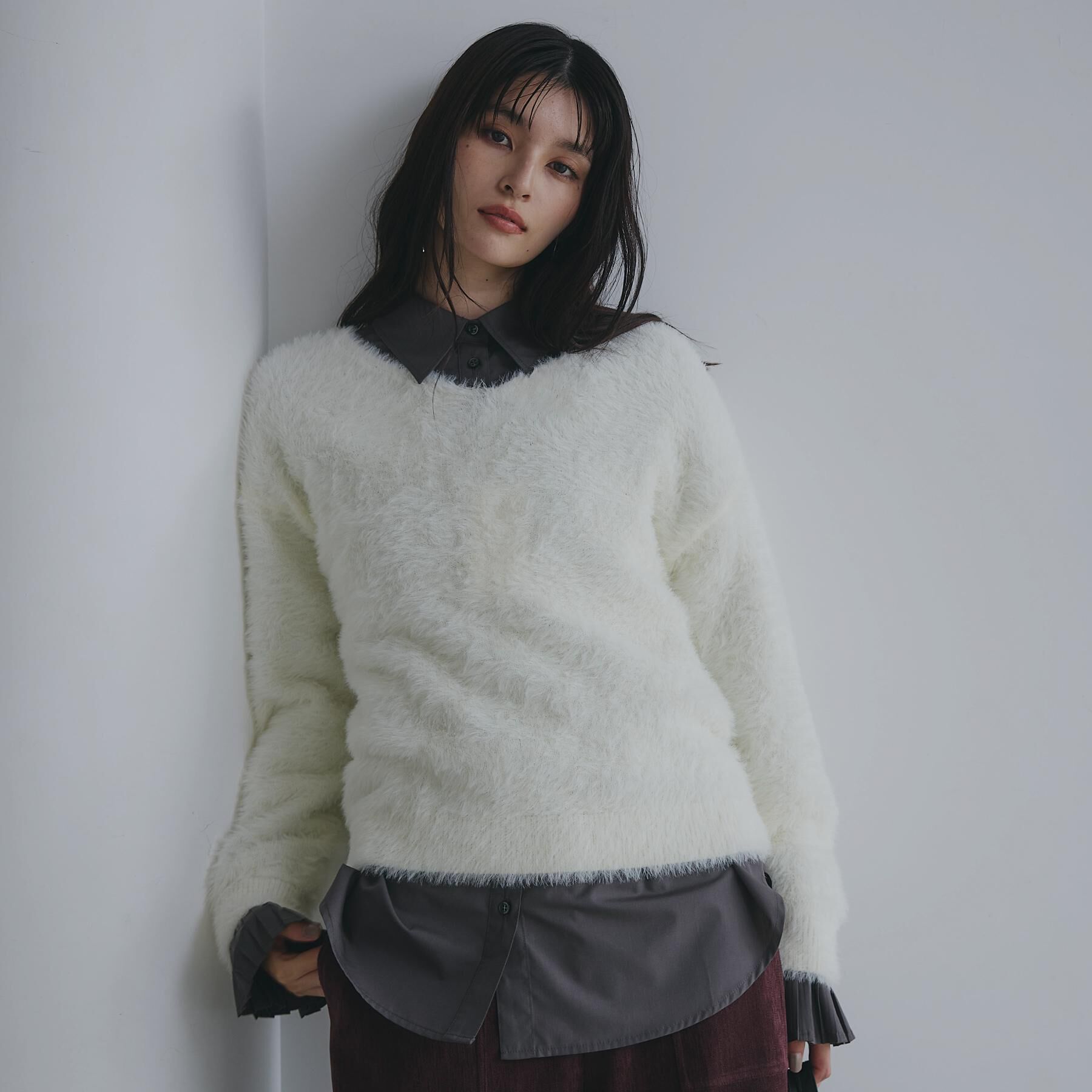 THE SHOP TK「【華やかで柔らか】ふわふわフェザーニット/洗える・前後2WAY」|ニット・セーター|