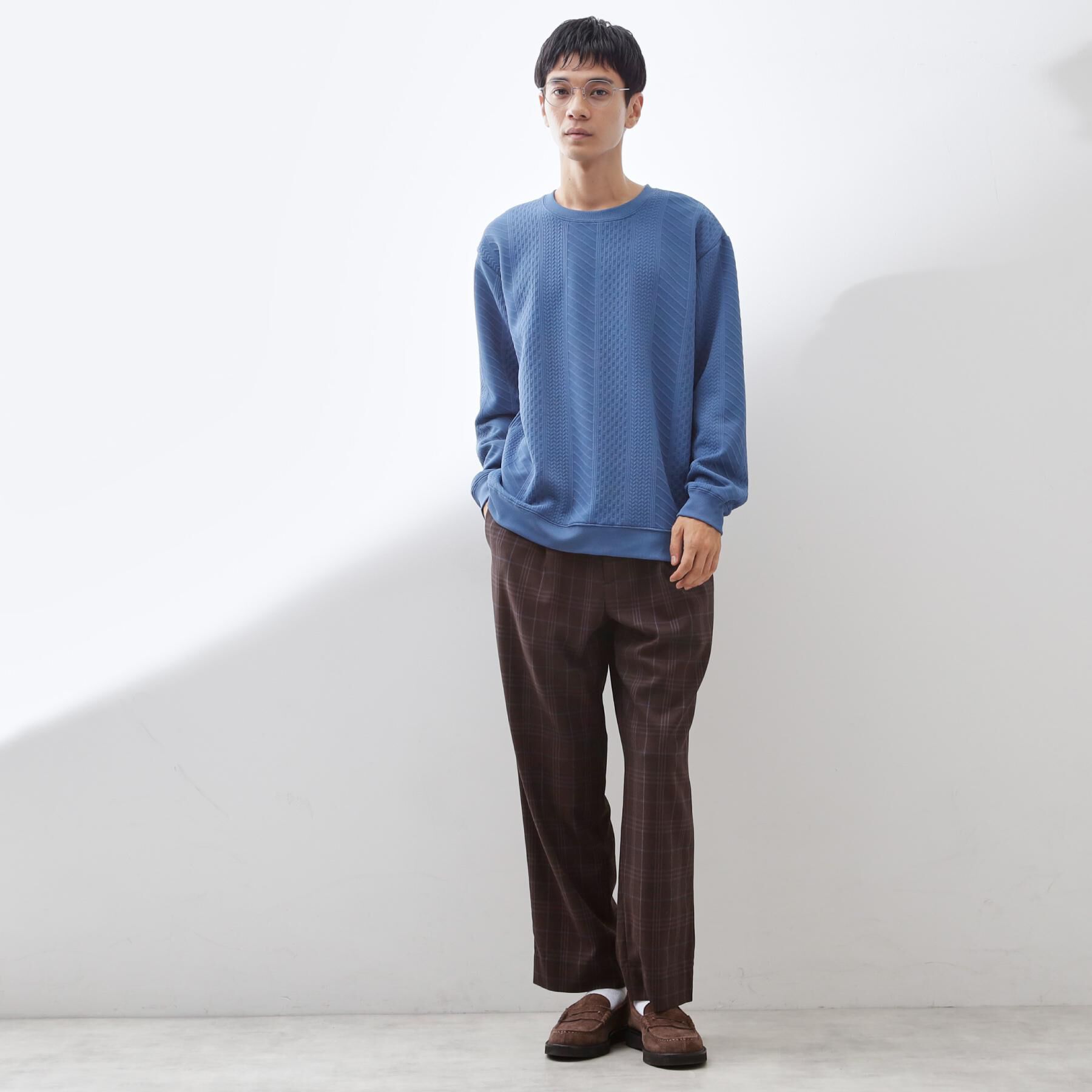 THE SHOP TK「【無地に飽きた方へ】ふくれジャカードスウェット　洗濯機OK/6色展開/ユニセックスでおすすめ！」|パーカー|