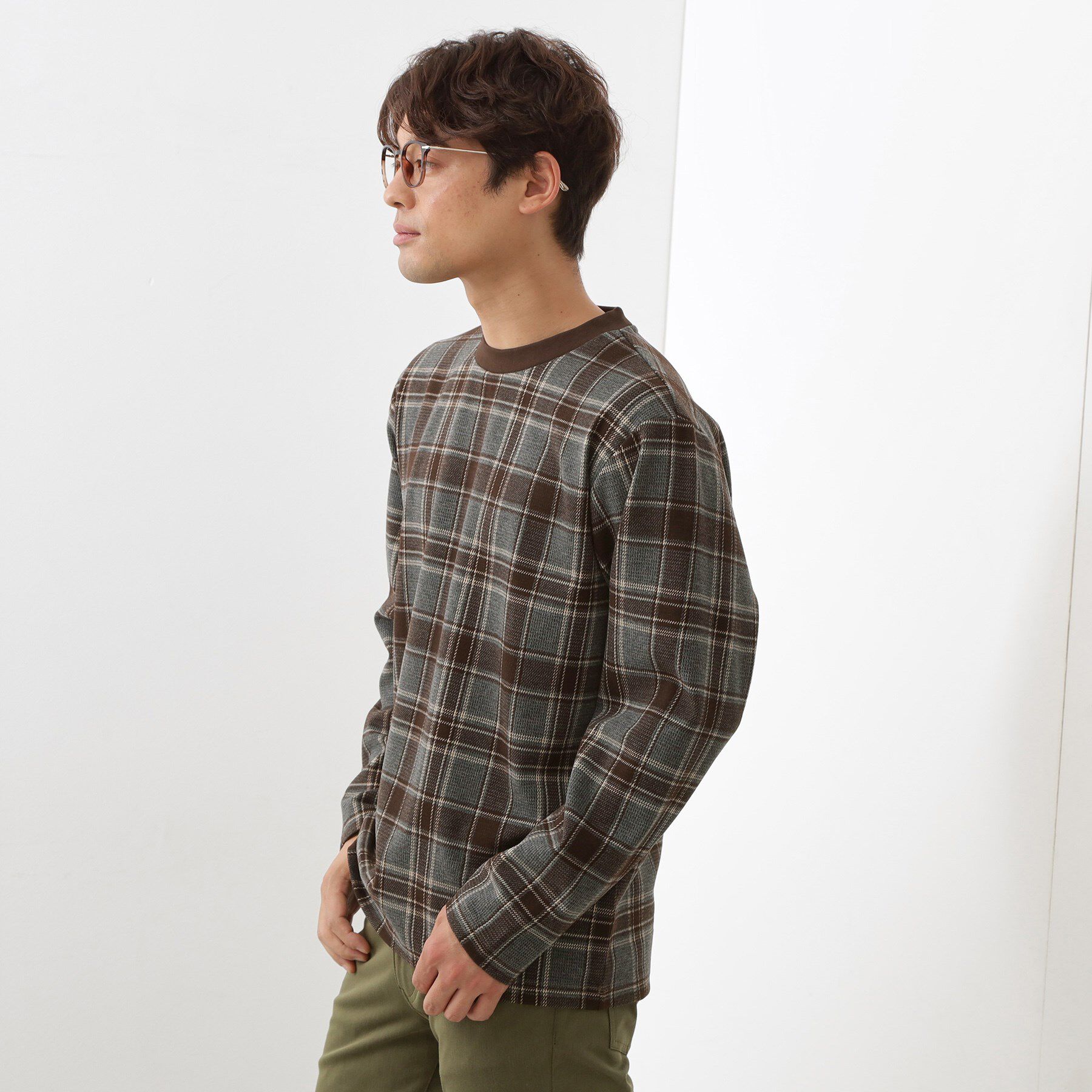 THE SHOP TK「チェックジャカードプルオーバー」|Tシャツ・カットソー|