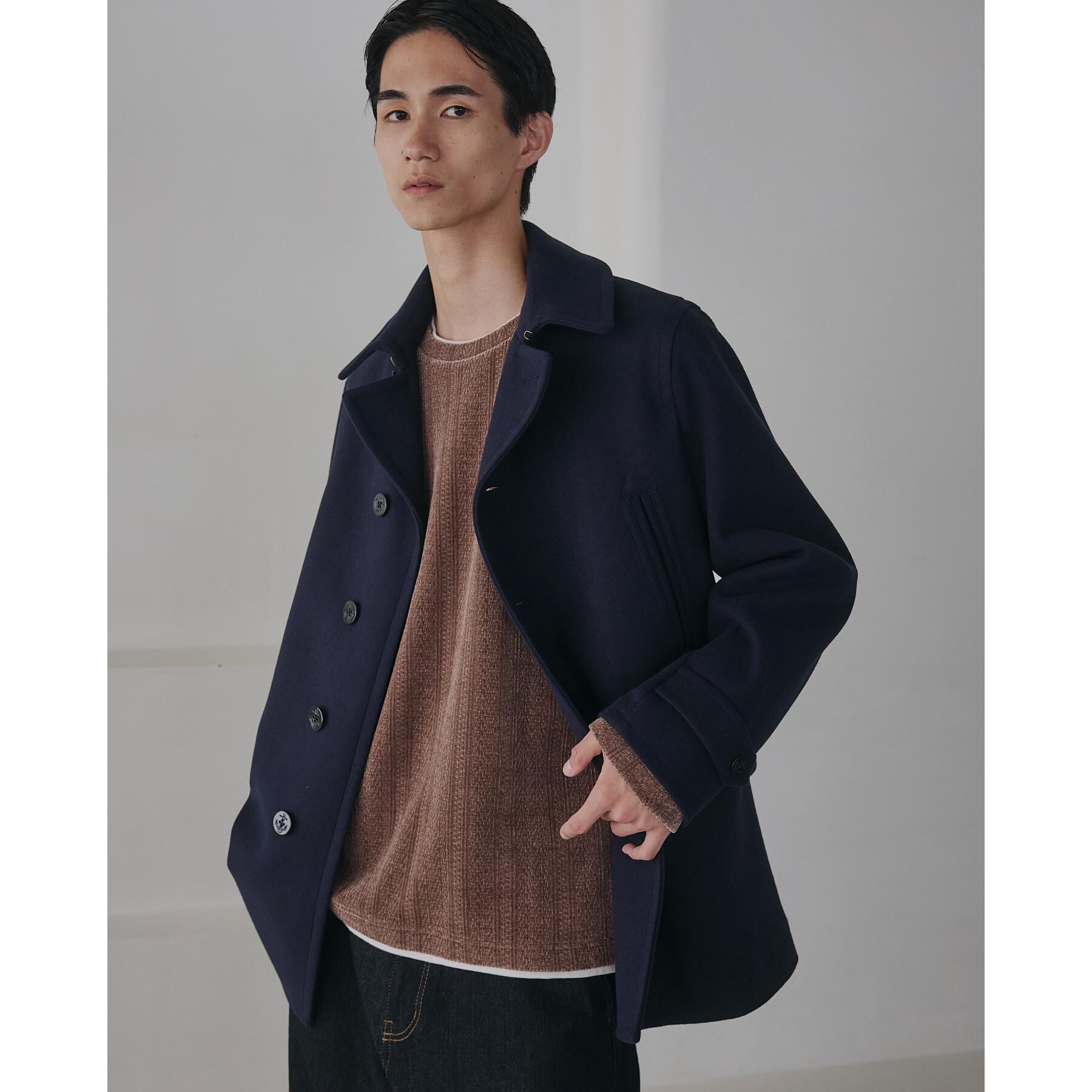 THE SHOP TK「ウーリックシングルPジャケット」|ピーコート|