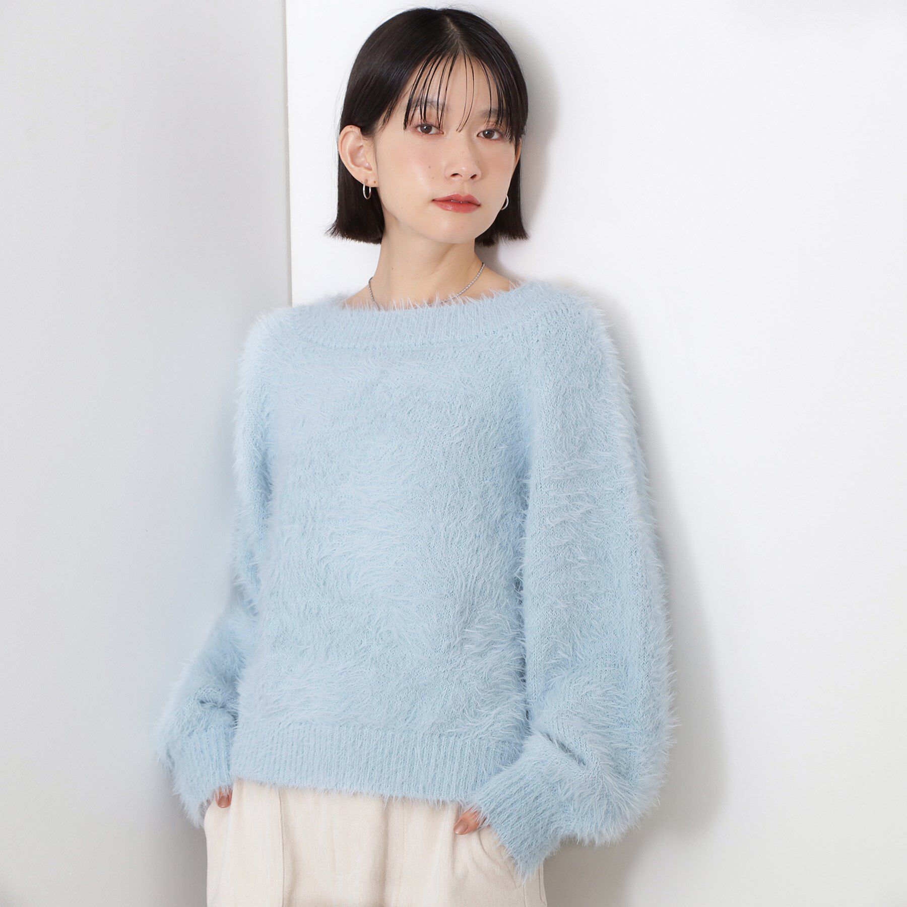 THE SHOP TK「着るたびときめく ふんわりフェザーシャギーニット」|ニット・セーター|