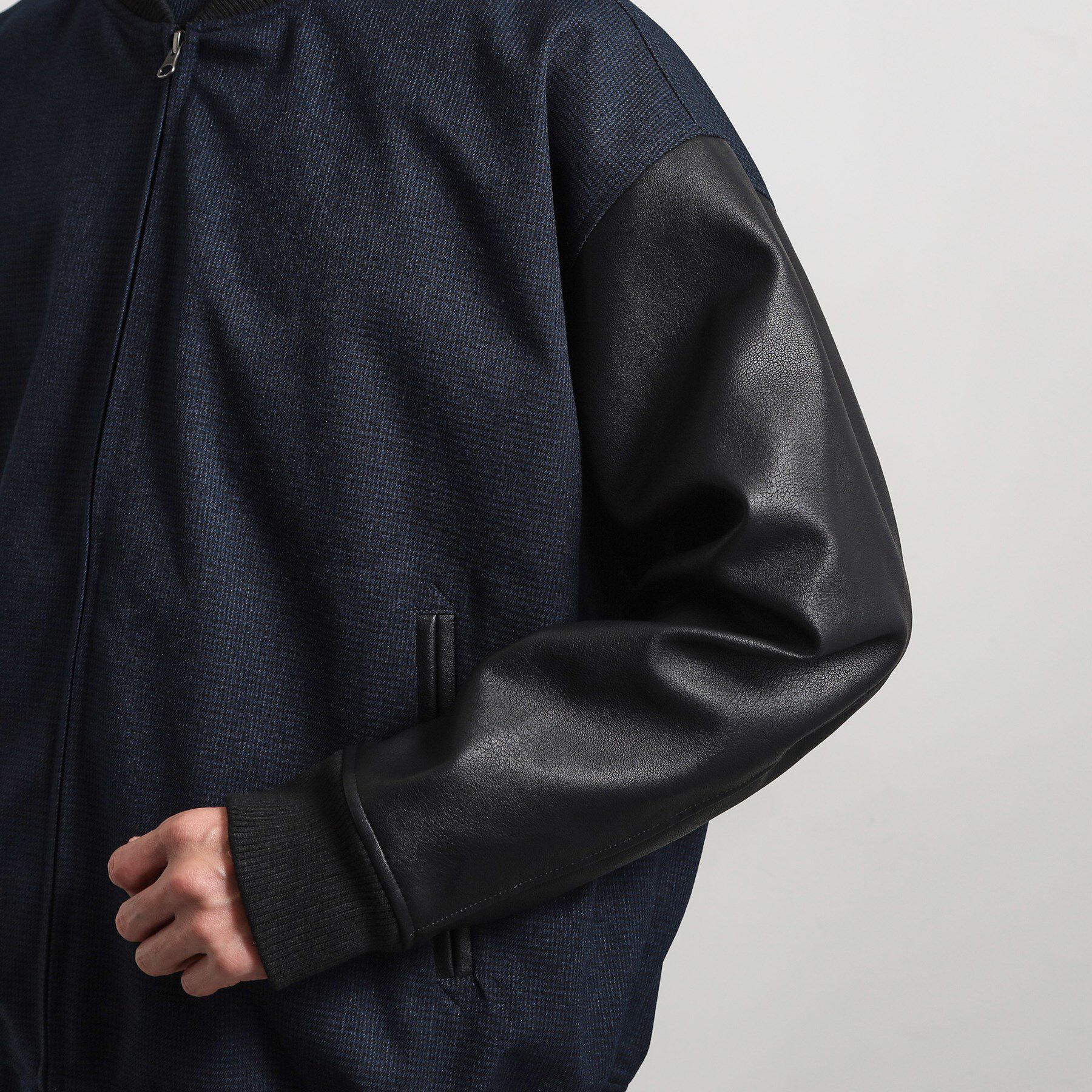 THE SHOP TK「【1ランク上の大人カジュアルに】異素材コンビ リブブルゾン」|ブルゾン・スタジャン|