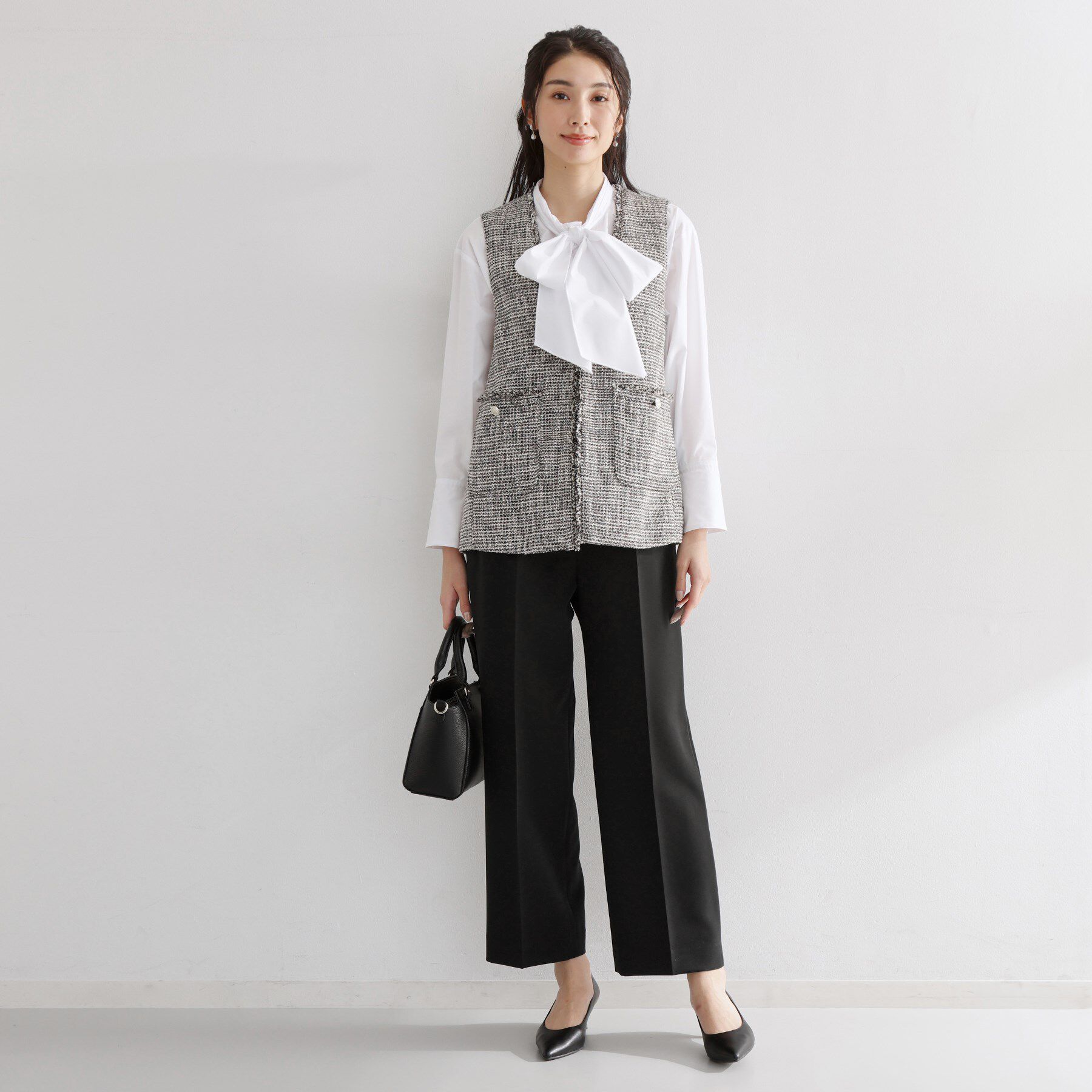 THE SHOP TK「【通勤スタイルに】ダブルクロスワイドパンツ/セットアップ可」|その他|