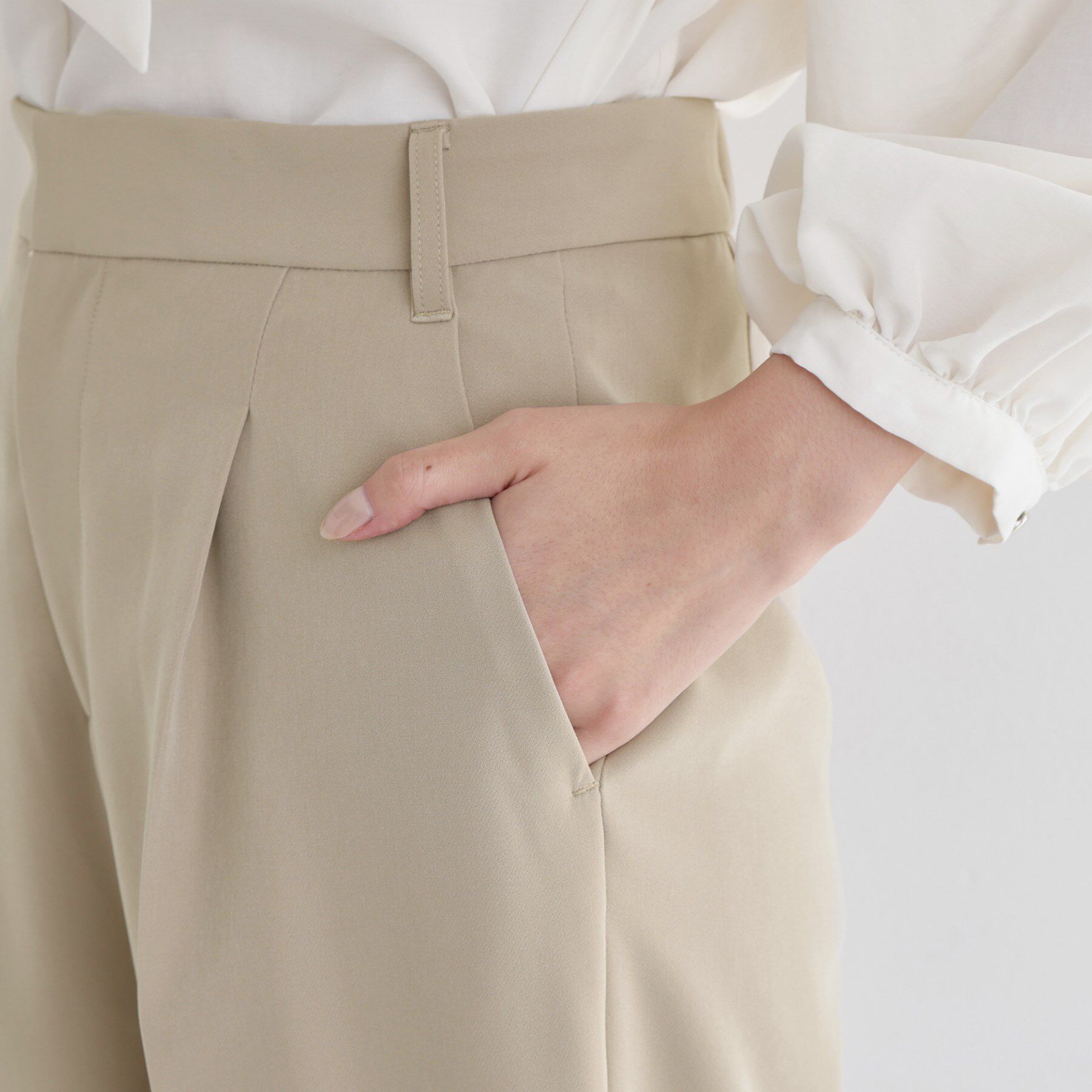 THE SHOP TK「【通勤スタイルに】美脚シルエット ダブルクロステーパードパンツ/セットアップ可」|その他|