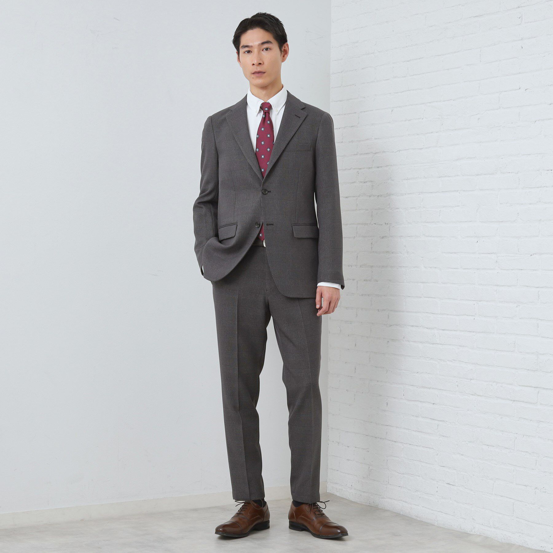 THE SHOP TK「【セットアップ可/防シワ/洗濯機OK】AVANT WOOLYグレンチェックジャケット」|テーラードジャケット|