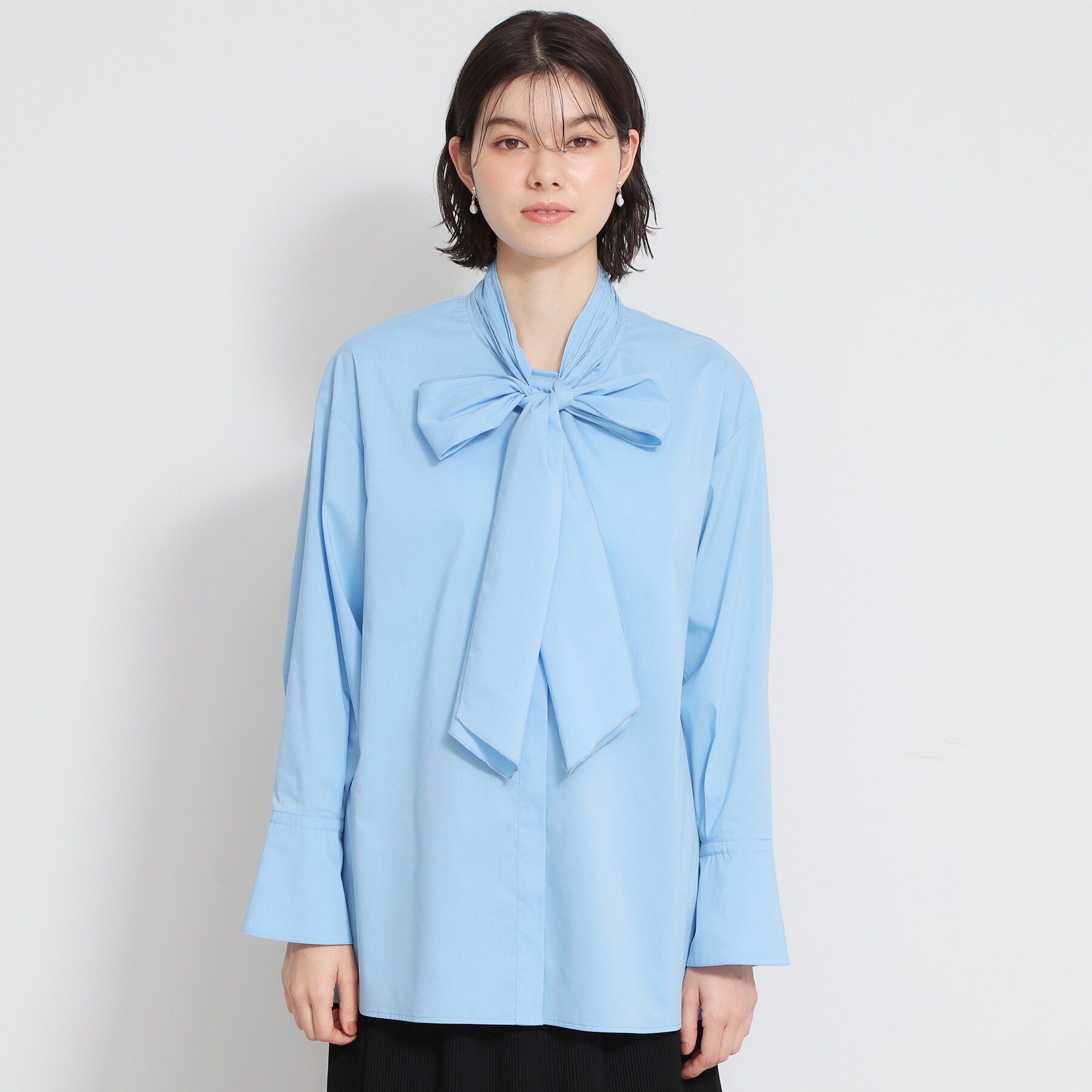 THE SHOP TK「【通勤スタイルに】タックボウタイブラウス」|シャツ・ブラウス|