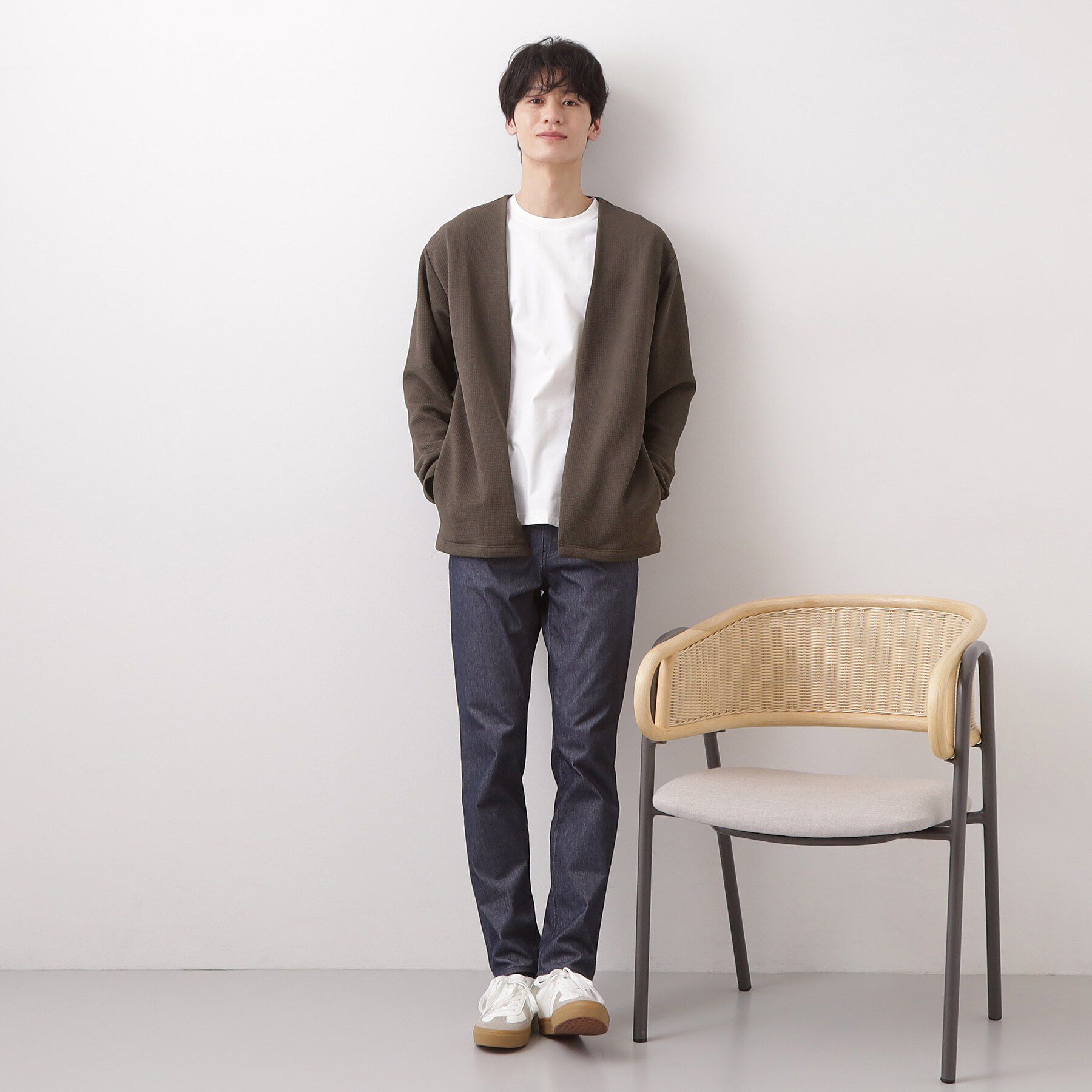 THE SHOP TK「【2点セット】カーディガン＋半袖Tシャツ 洗濯機OK」|カーディガン|