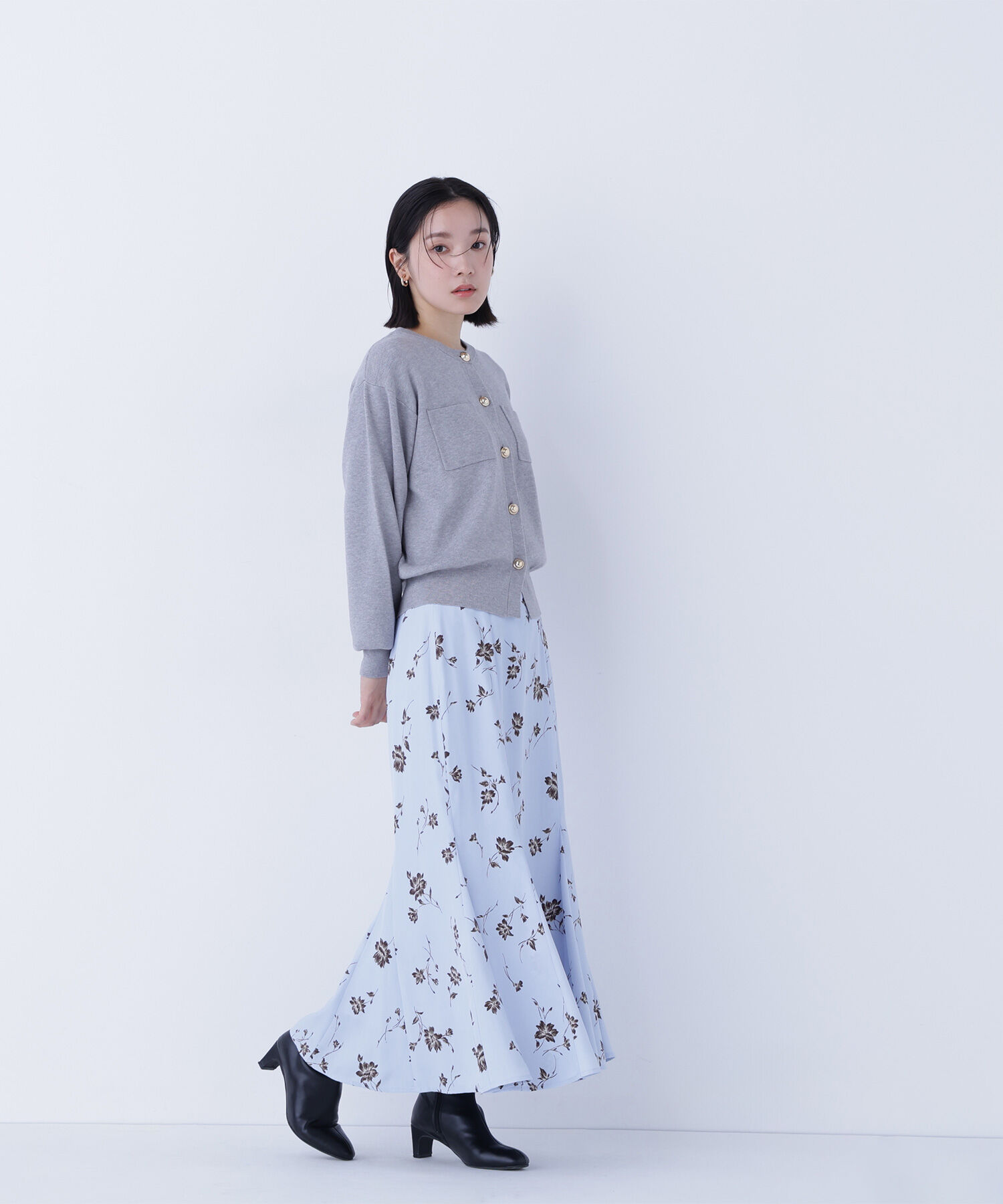  「プリントヘム切替マーメイドスカート」|スカート|