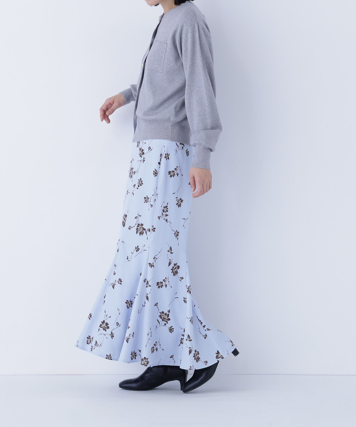  「プリントヘム切替マーメイドスカート」|スカート|