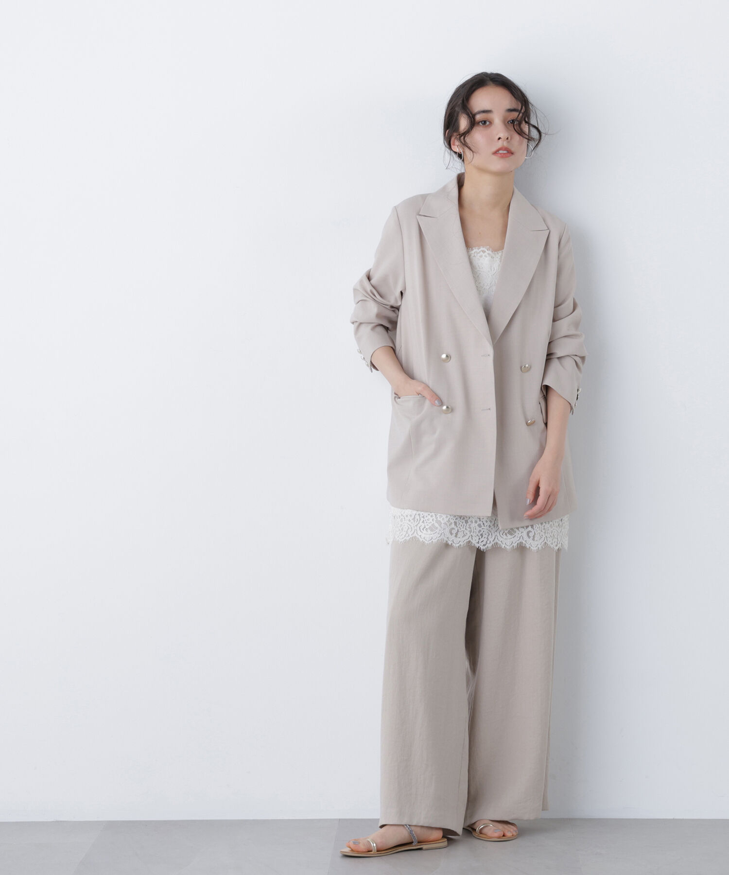  「〈N.〉サテンレースキャミソール」|シャツ・ブラウス|