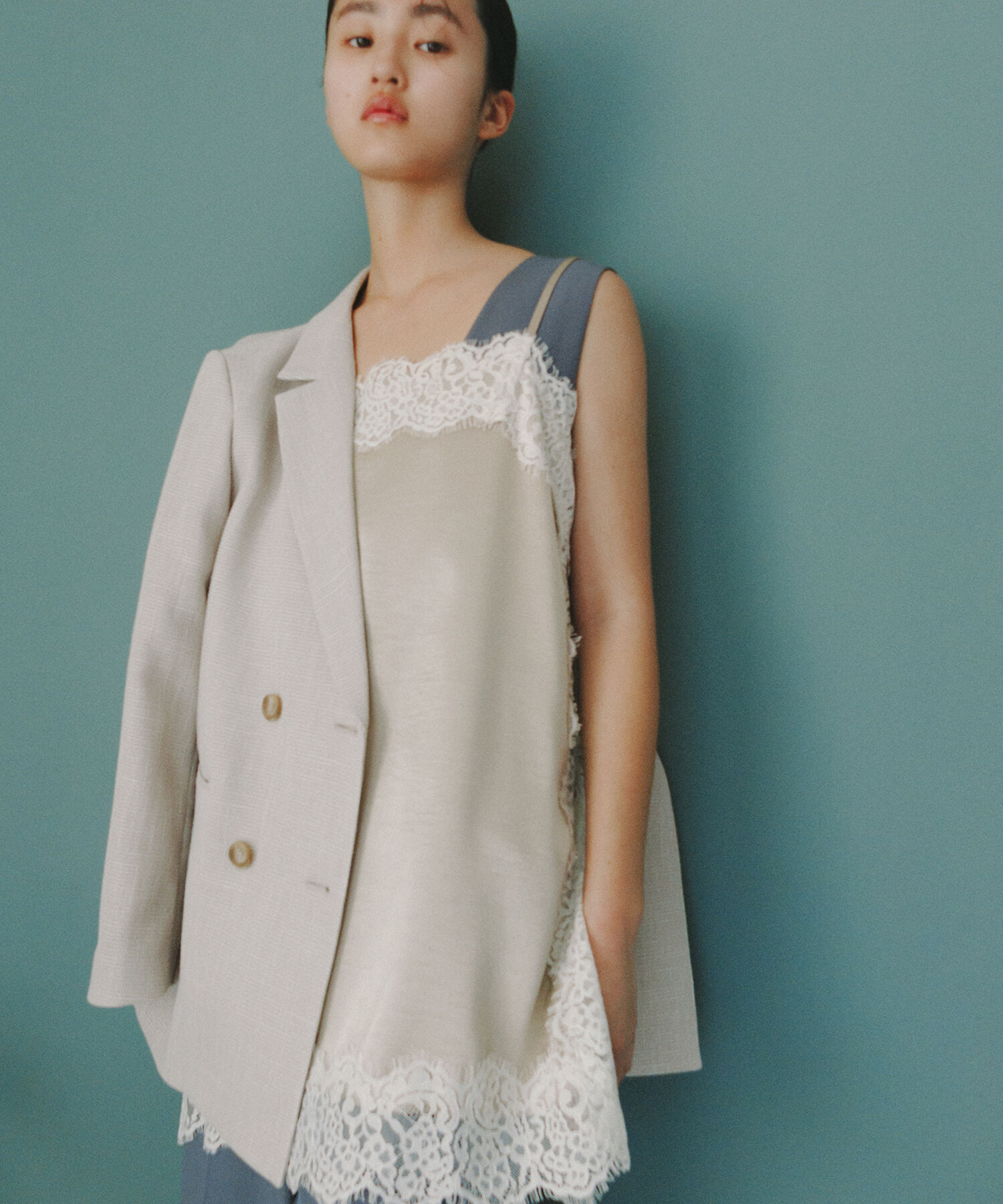  「〈N.〉サテンレースキャミソール」|シャツ・ブラウス|