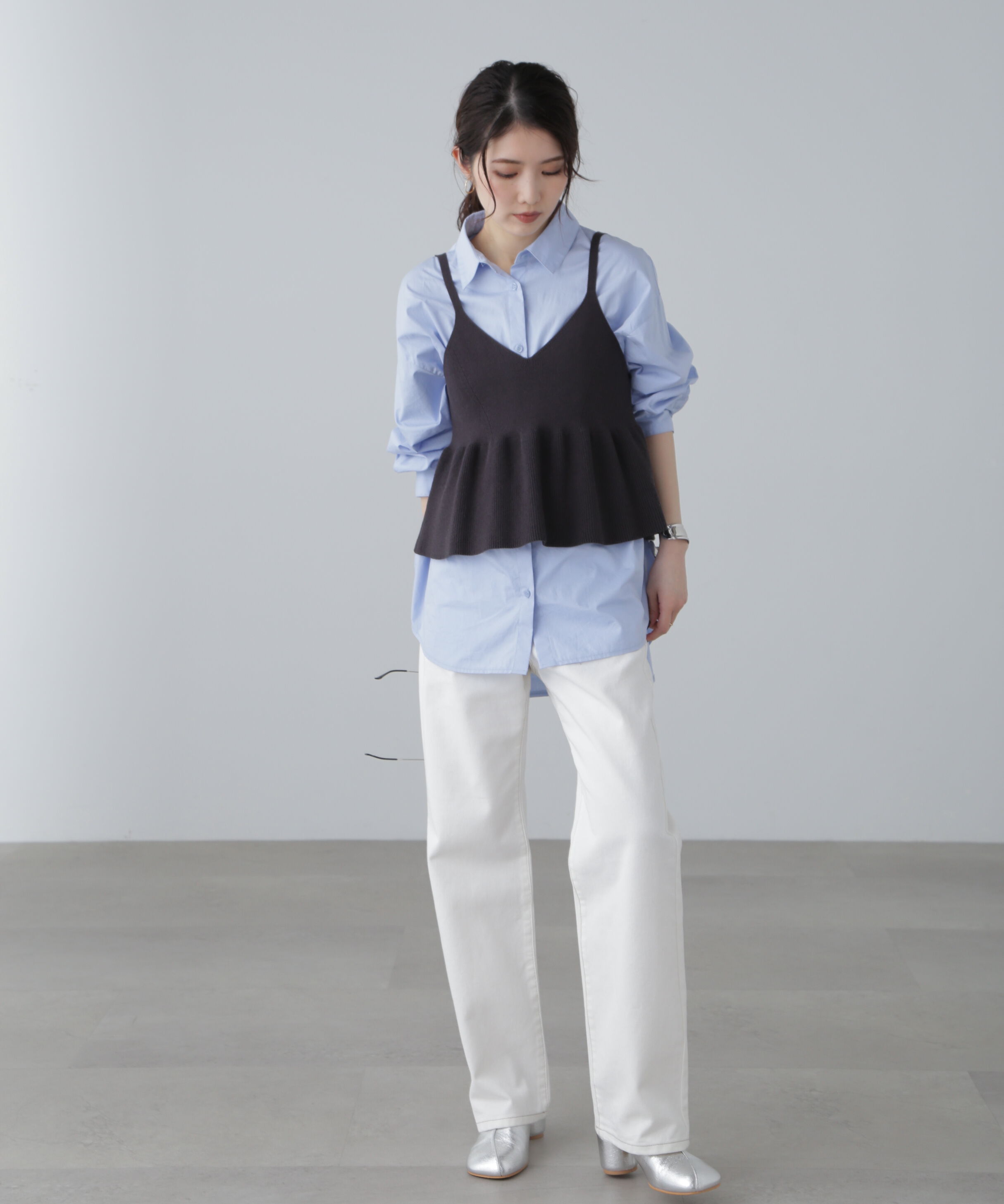  「ニットペプラムビスチェ」|ニット・セーター|