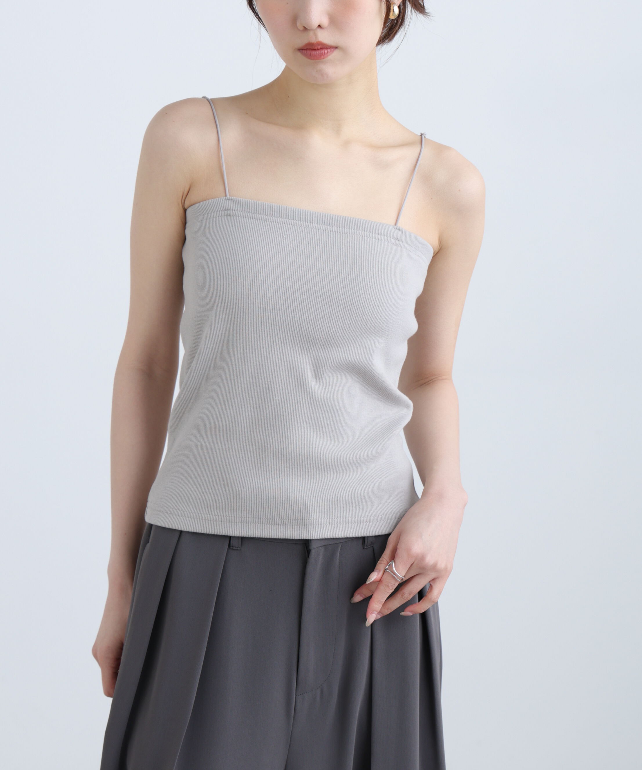  「[接触冷感][UV加工]カップ付きベアキャミソール」|Tシャツ・カットソー|