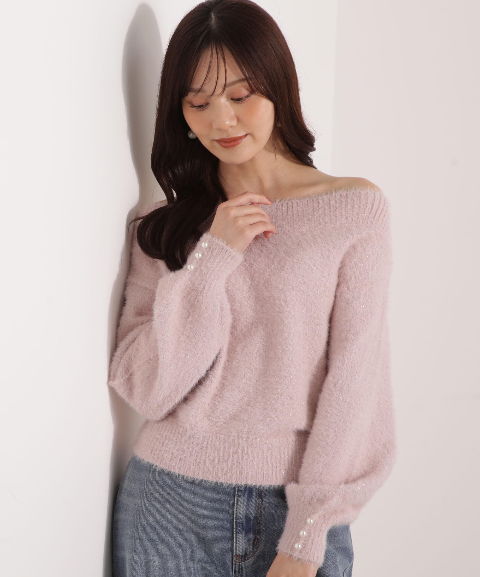 PROPORTION BODY DRESSING「ミニシャギーオフショルニット 25AW」|ニット・セーター|