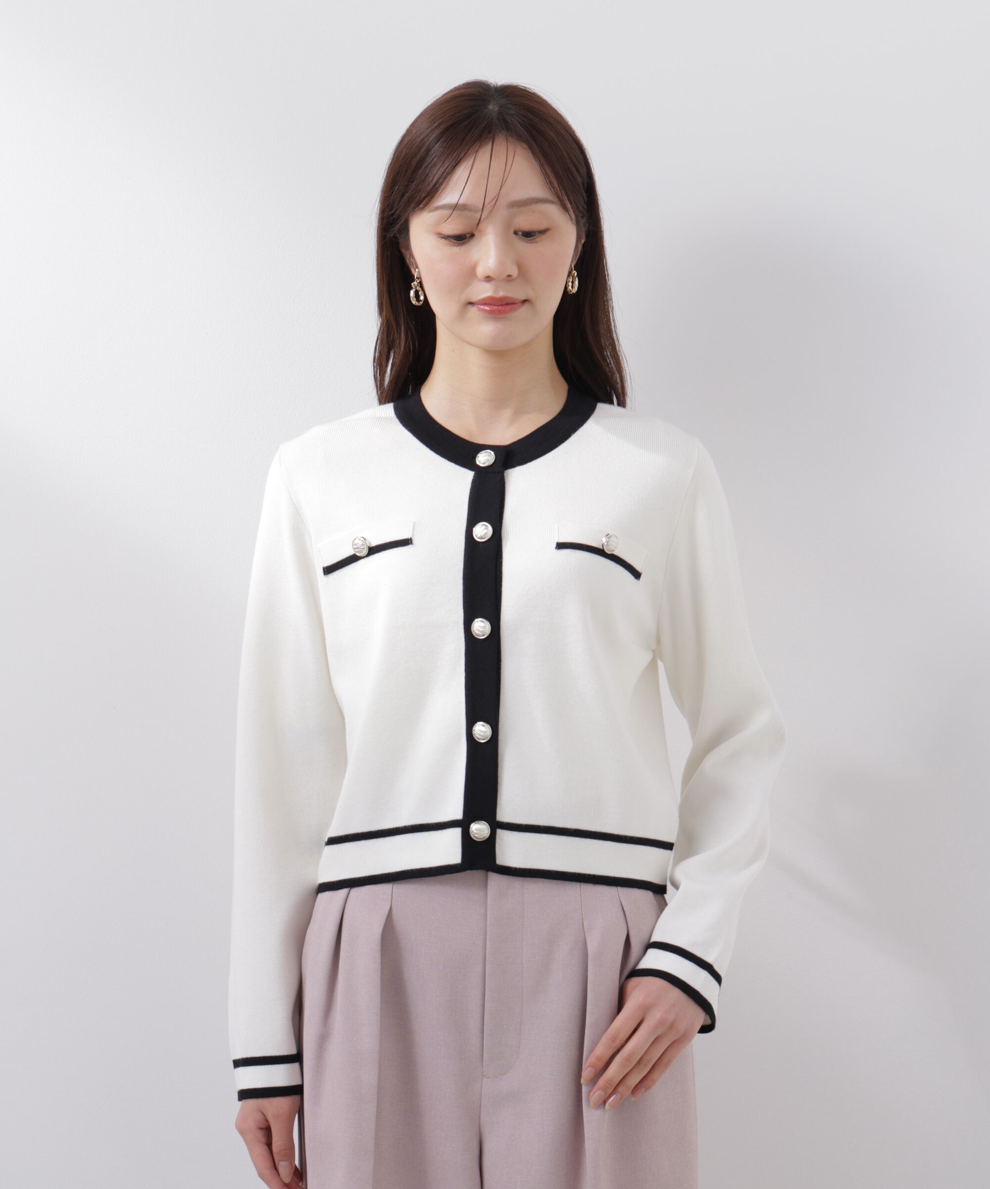 PROPORTION BODY DRESSING「バイカラーアンサンブル　26SS」|ニット・セーター|