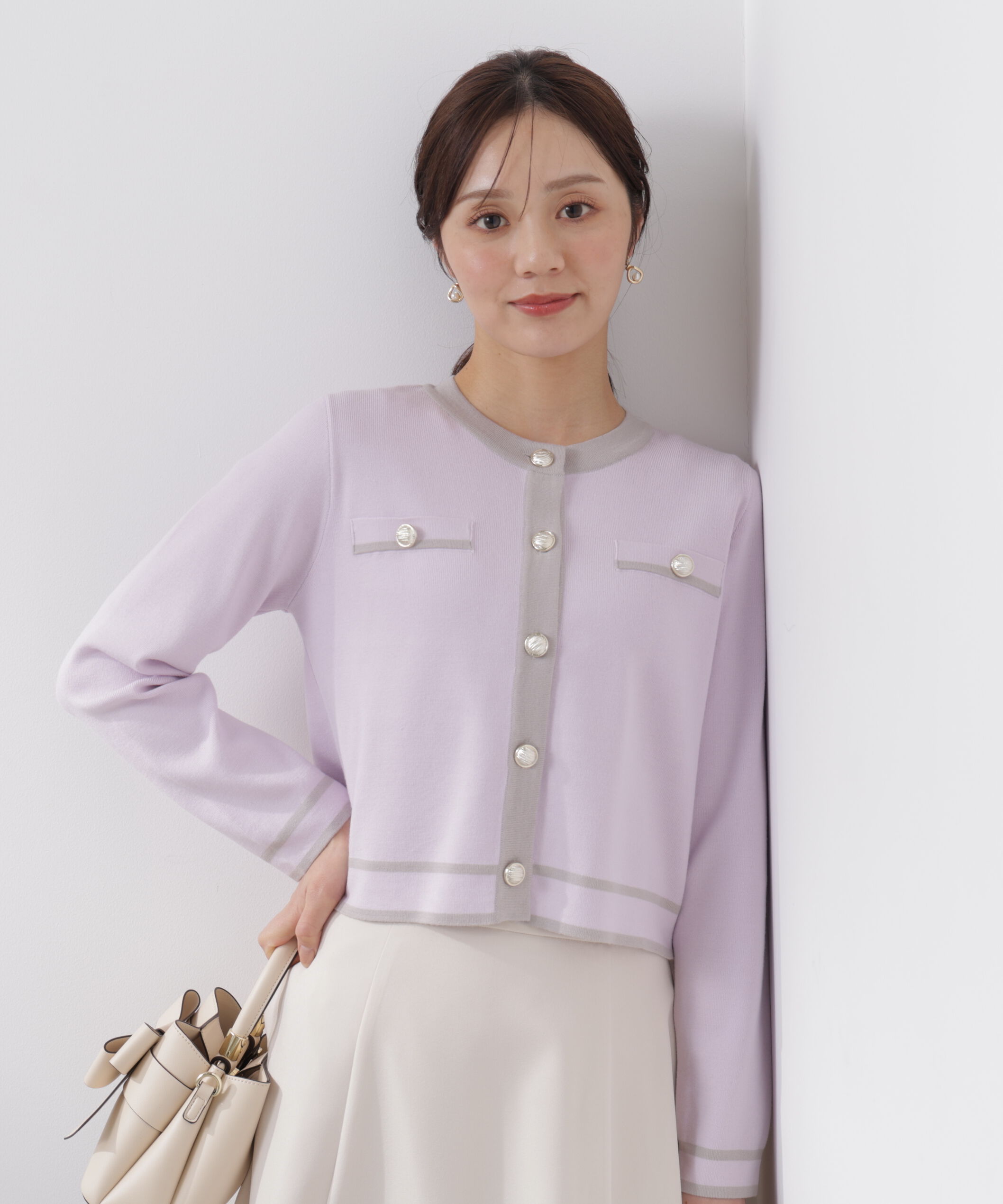 PROPORTION BODY DRESSING「バイカラーアンサンブル　26SS」|ニット・セーター|