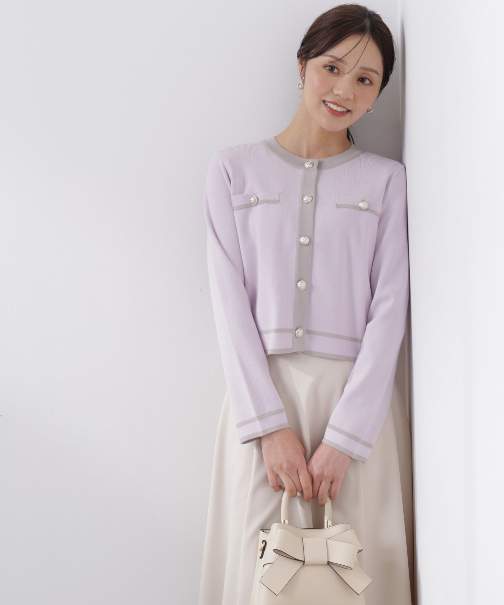 PROPORTION BODY DRESSING「バイカラーアンサンブル　26SS」|ニット・セーター|