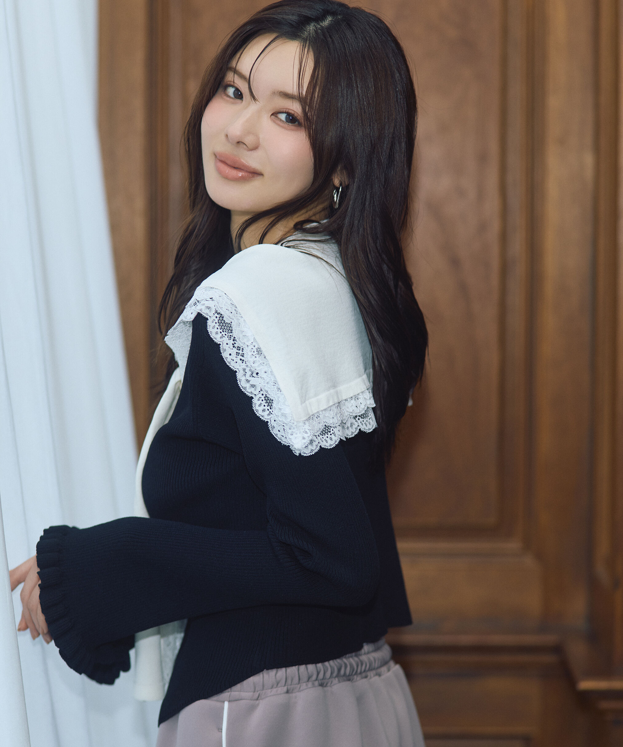 PROPORTION BODY DRESSING「＜新津のんさんコラボ＞〈a/mie〉セーラーニット 26SS」|カーディガン|