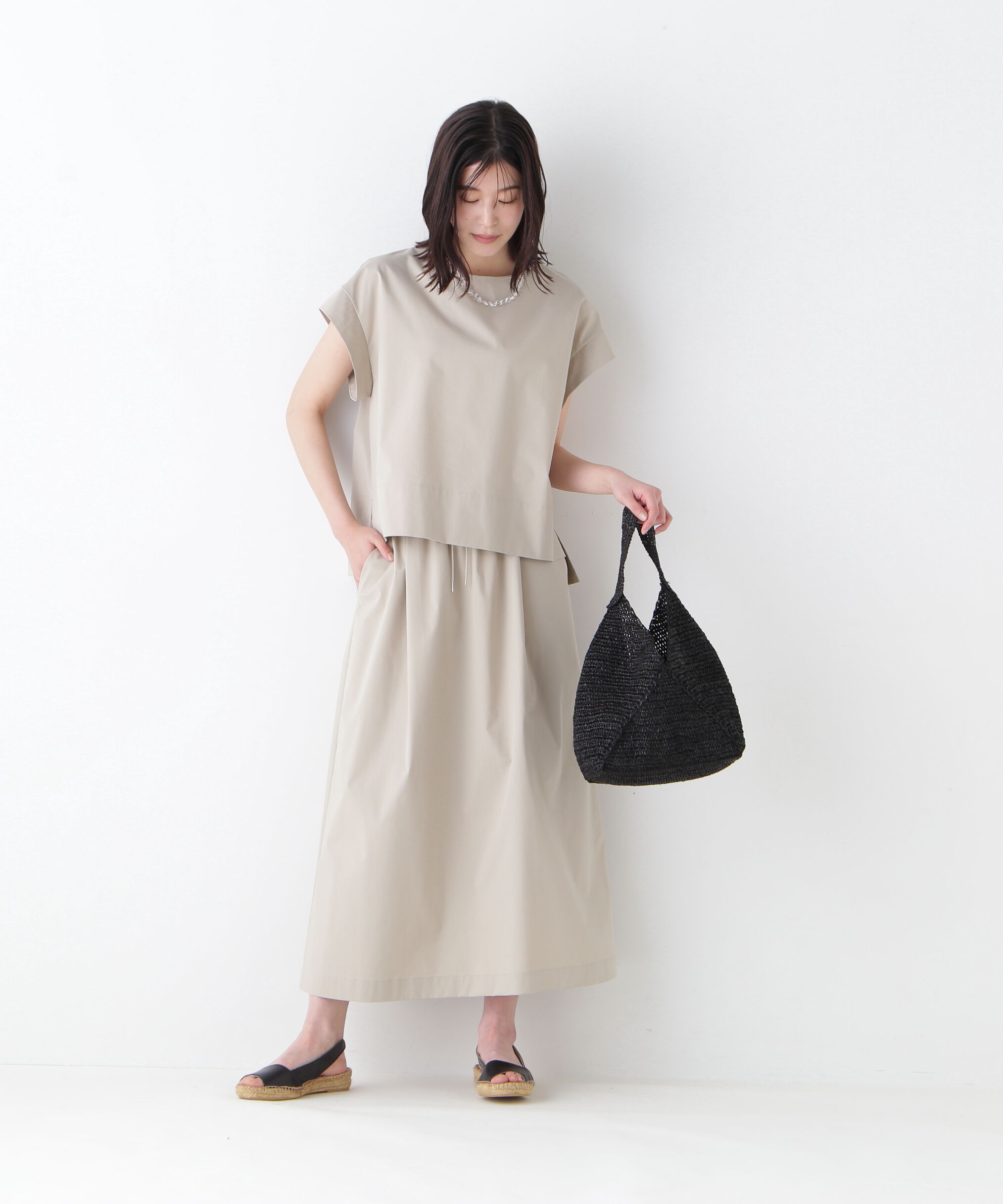  「◆ｺｯﾄﾝﾎﾟﾘｴｽﾃﾙｳｪｻﾞｰｽﾄﾚｯﾁﾌﾚﾝﾁｽﾘｰﾌﾞﾌﾟ 」|シャツ・ブラウス|