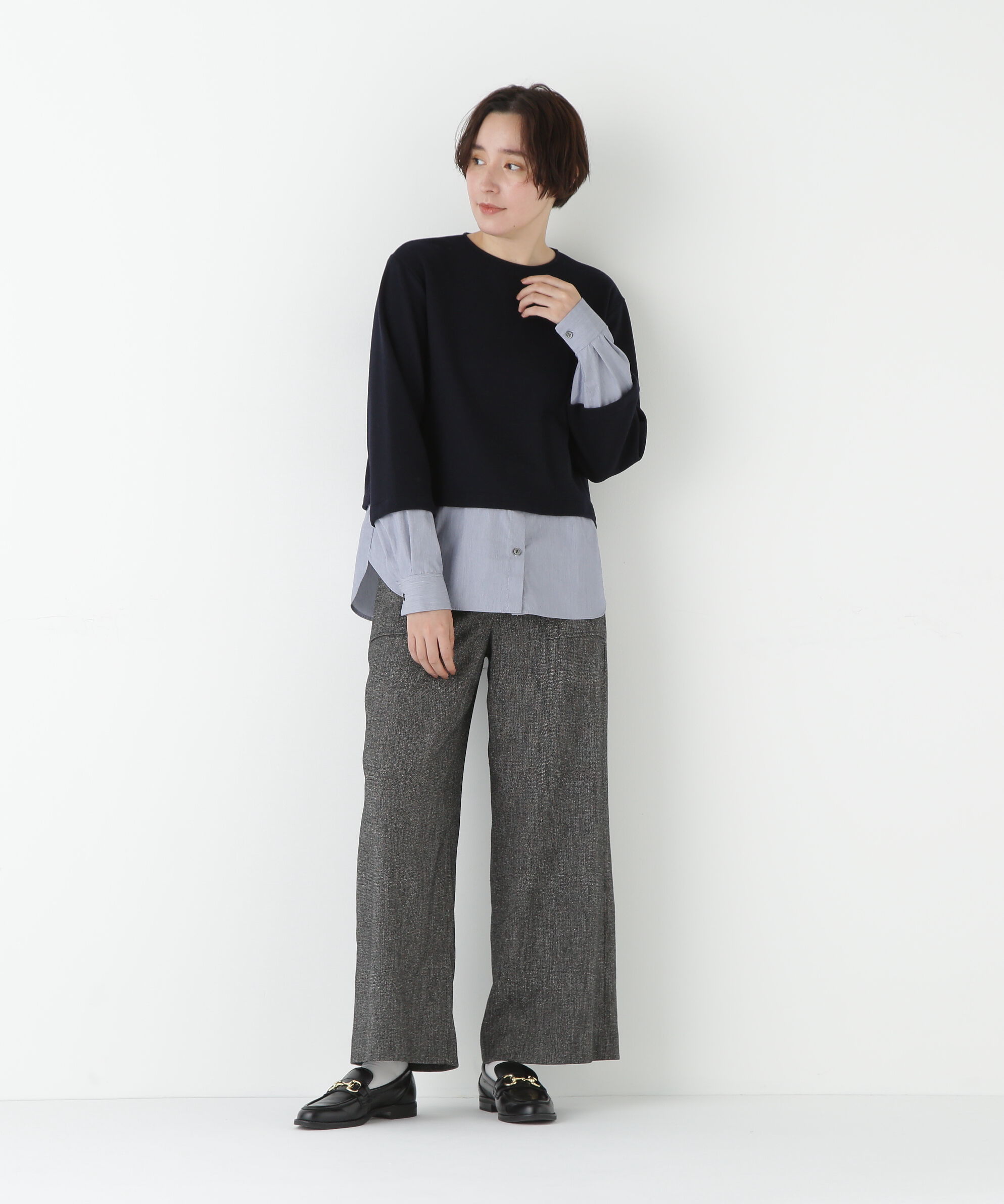  「◆シルクネップツイルツィードベイカーセミワイドパンツ」|その他|