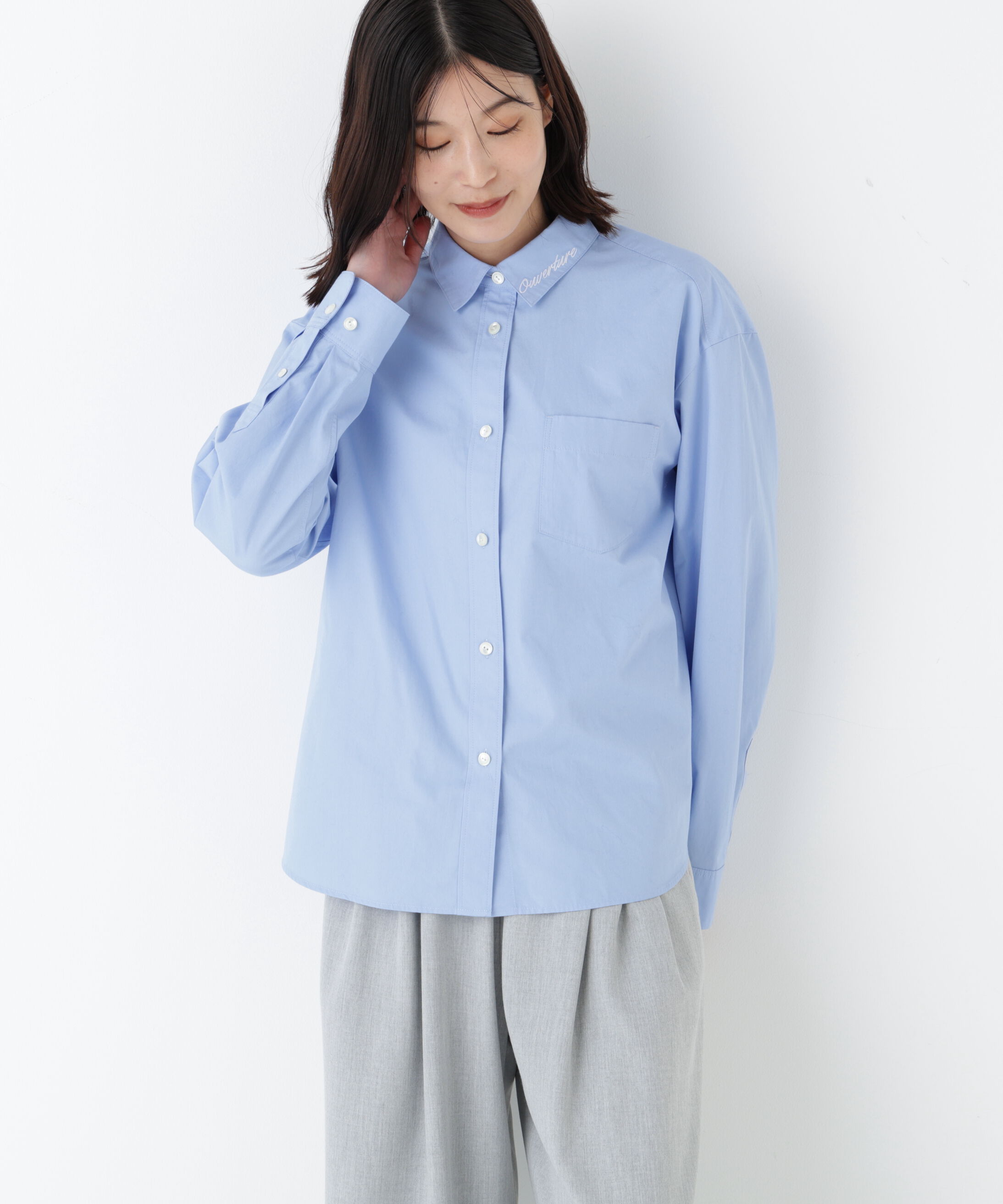  「◆タイプライターブラウス」|シャツ・ブラウス|ブルー