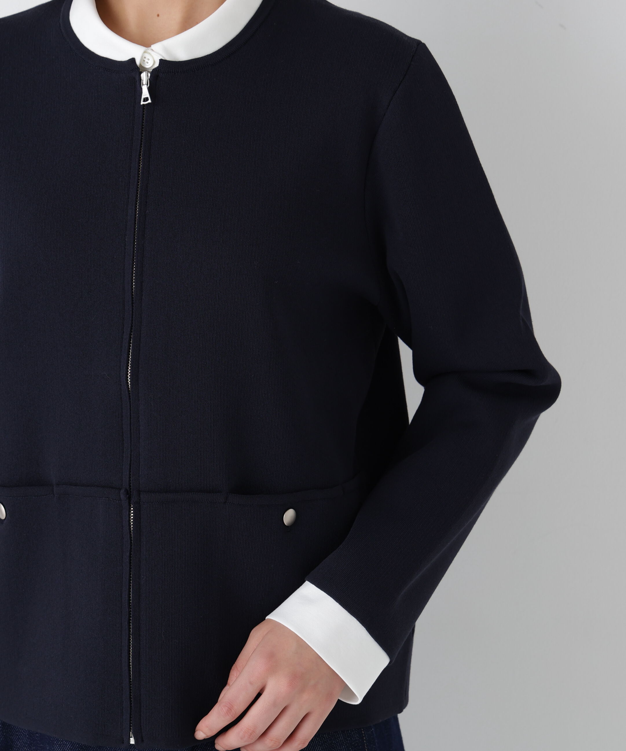  「◆《ウォッシャブル》コットンスムースジップアップジャケット」|その他|