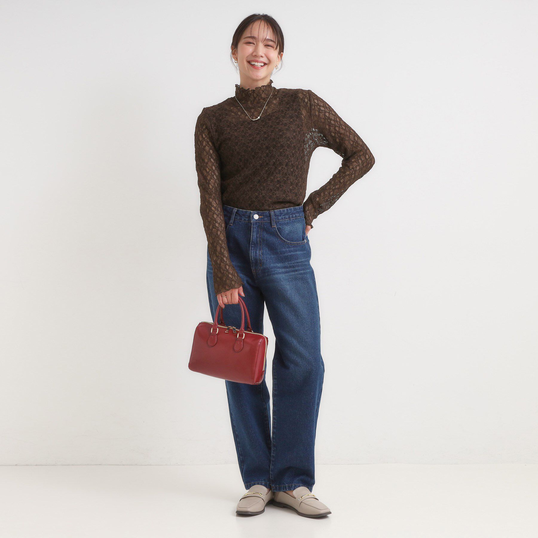 SHOO･LA･RUE「【S-LL】上品なレースハイネックトップス」|Tシャツ・カットソー|