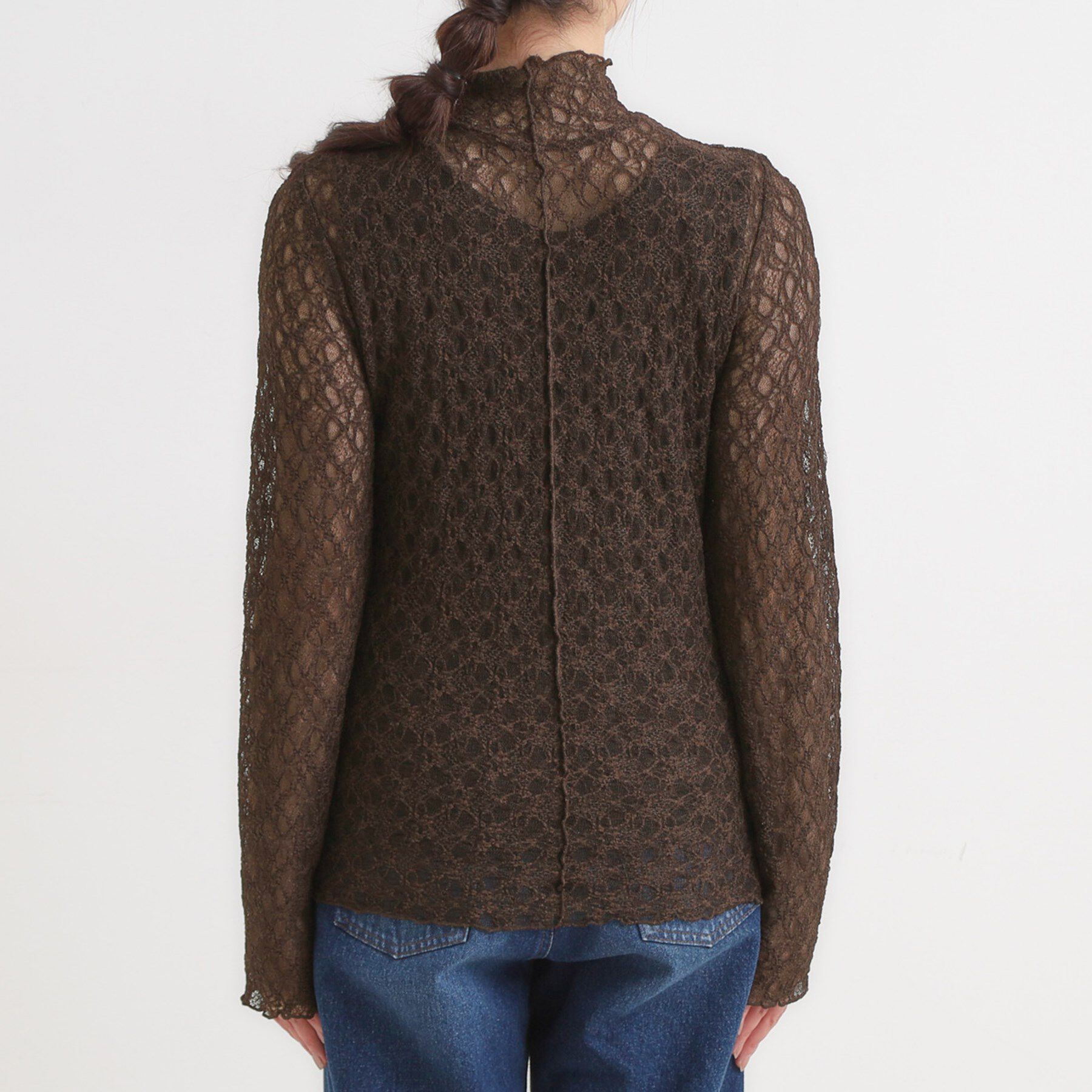 SHOO･LA･RUE「【S-LL】上品なレースハイネックトップス」|Tシャツ・カットソー|