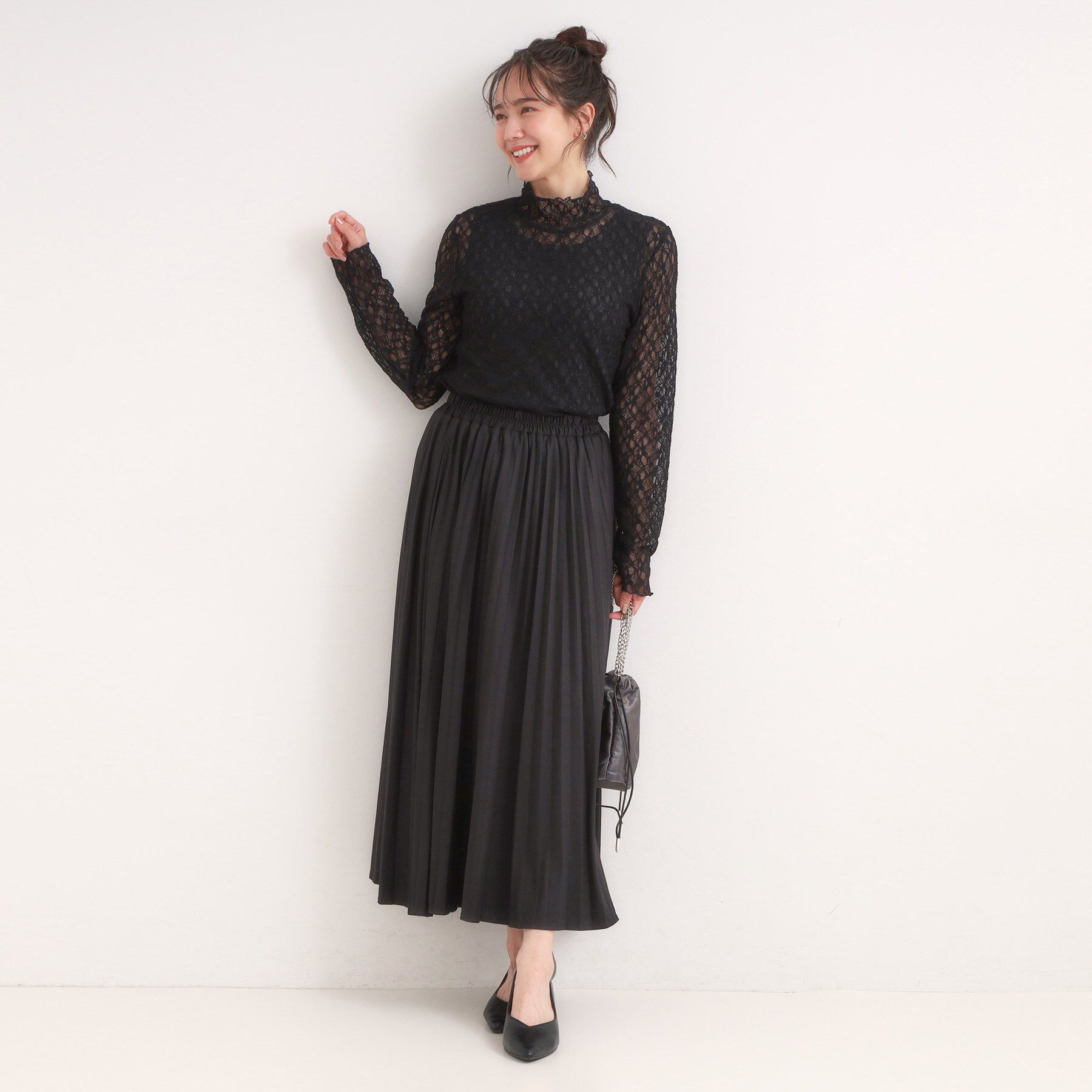 SHOO･LA･RUE「【S-LL】上品なレースハイネックトップス」|Tシャツ・カットソー|