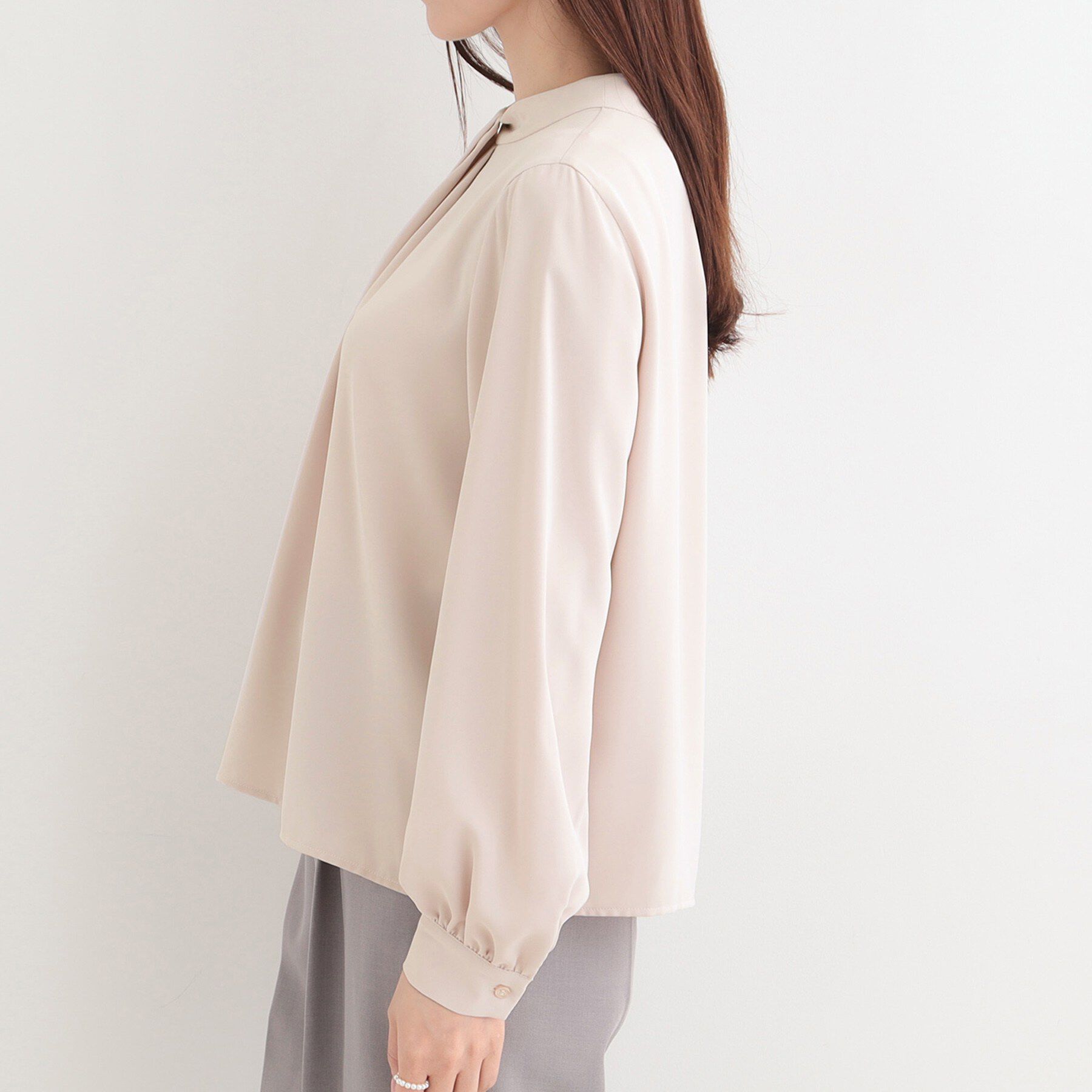 SHOO･LA･RUE「【洗濯機可/吸水速乾】ボウタイ風デザインブラウス」|シャツ・ブラウス|