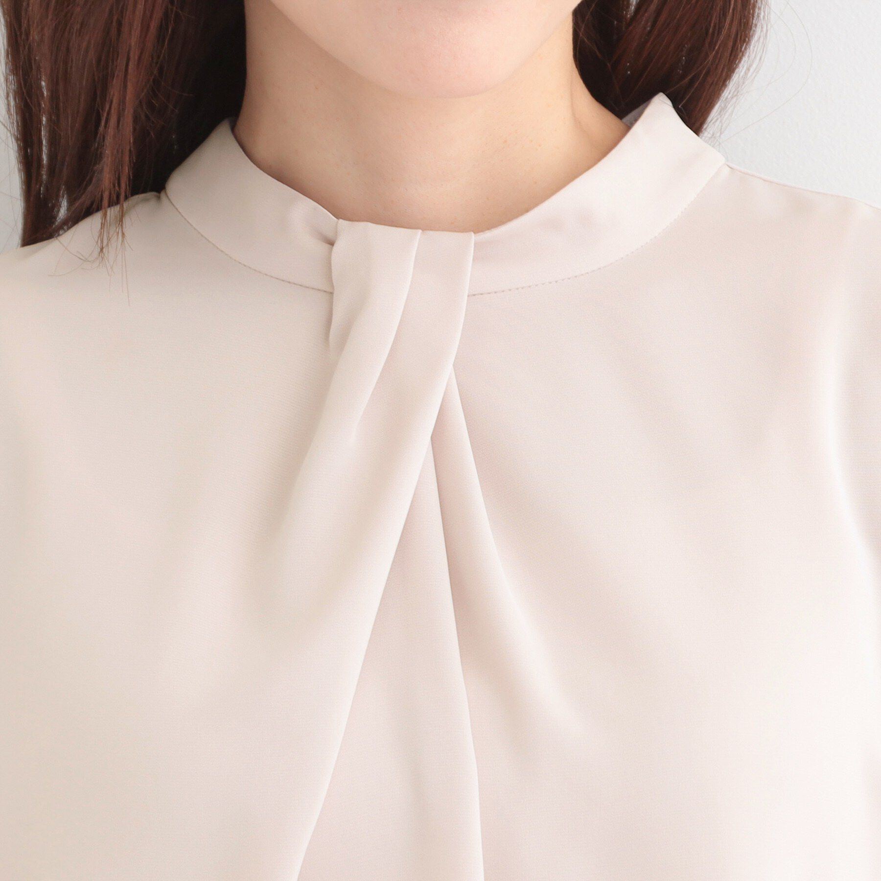 SHOO･LA･RUE「【洗濯機可/吸水速乾】ボウタイ風デザインブラウス」|シャツ・ブラウス|