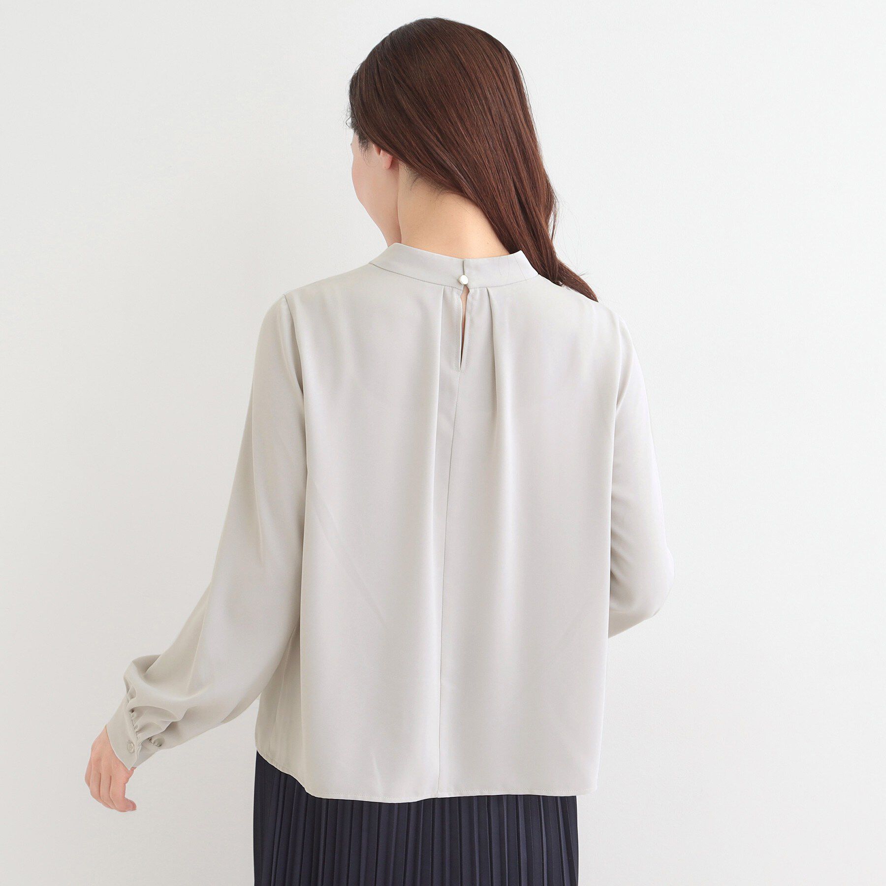 SHOO･LA･RUE「【洗濯機可/吸水速乾】ボウタイ風デザインブラウス」|シャツ・ブラウス|