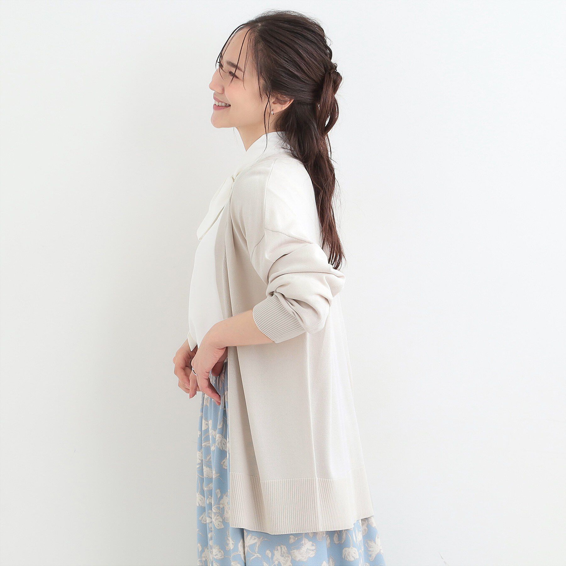 SHOO･LA･RUE「【洗濯機可/ひんやり/UV】着る方が心地よい さらっとタッチ　ミドルカーディガン」|カーディガン|