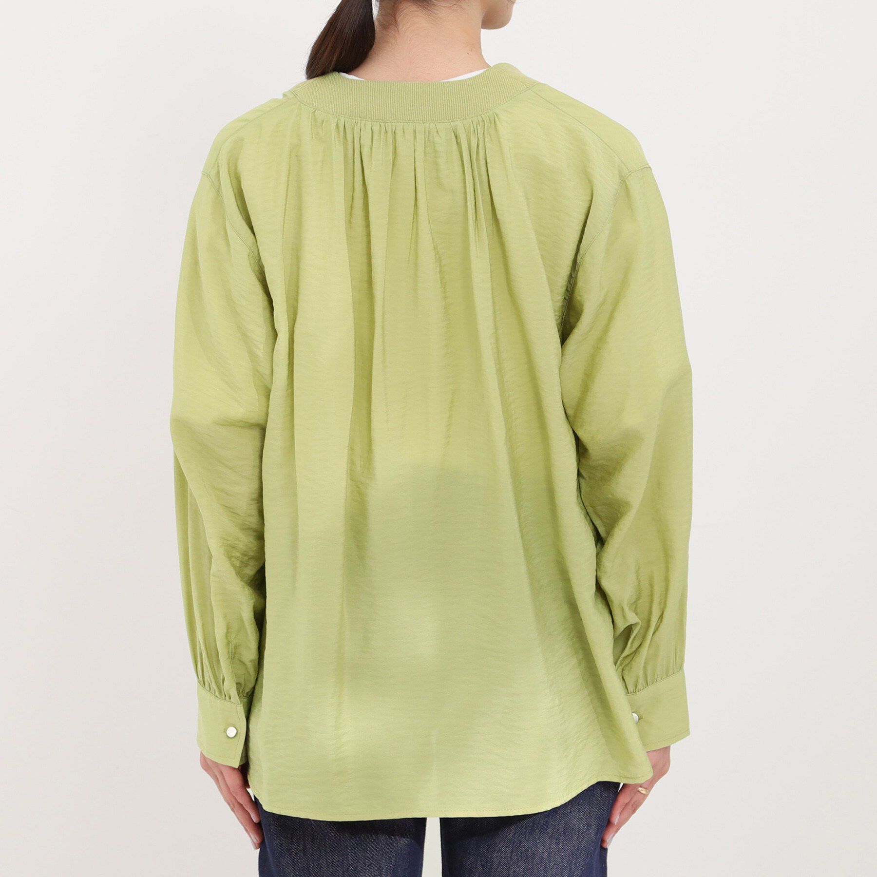 SHOO･LA･RUE「【S-LL/体型カバー】Aラインで身体のラインを拾いにくい シアーシャツカーディガン」|シャツ・ブラウス|