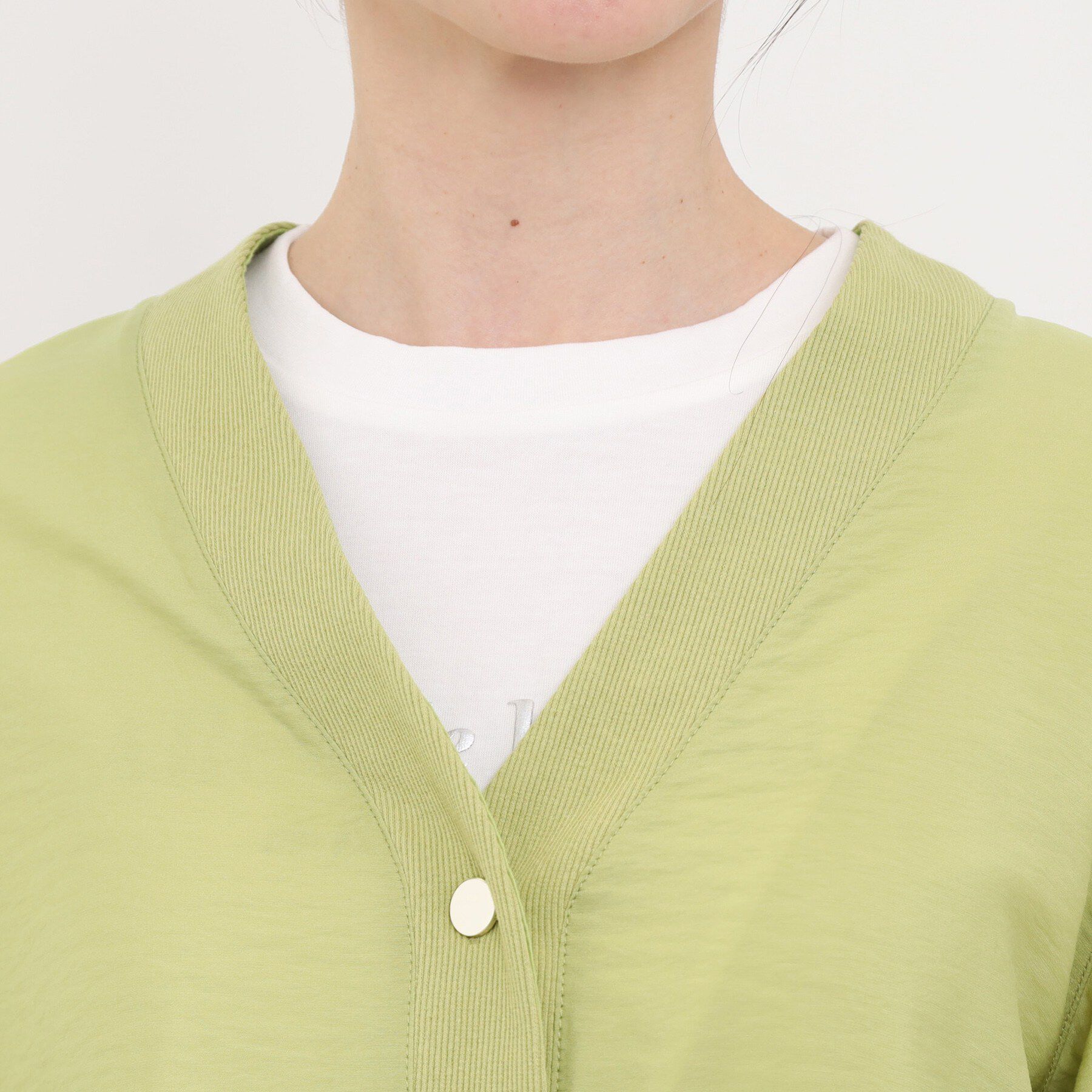 SHOO･LA･RUE「【S-LL/体型カバー】Aラインで身体のラインを拾いにくい シアーシャツカーディガン」|シャツ・ブラウス|